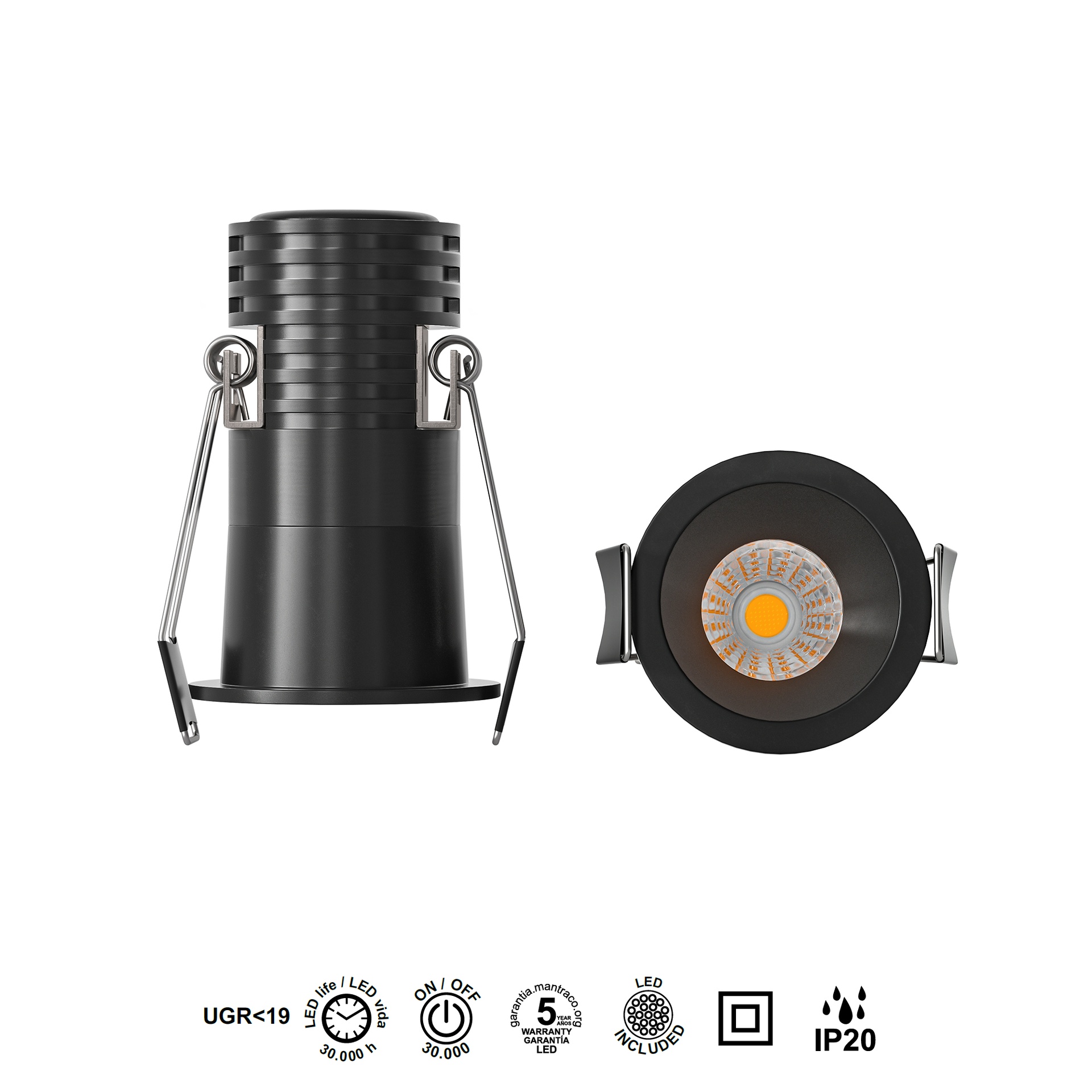 Cane · Recessed lights · Black