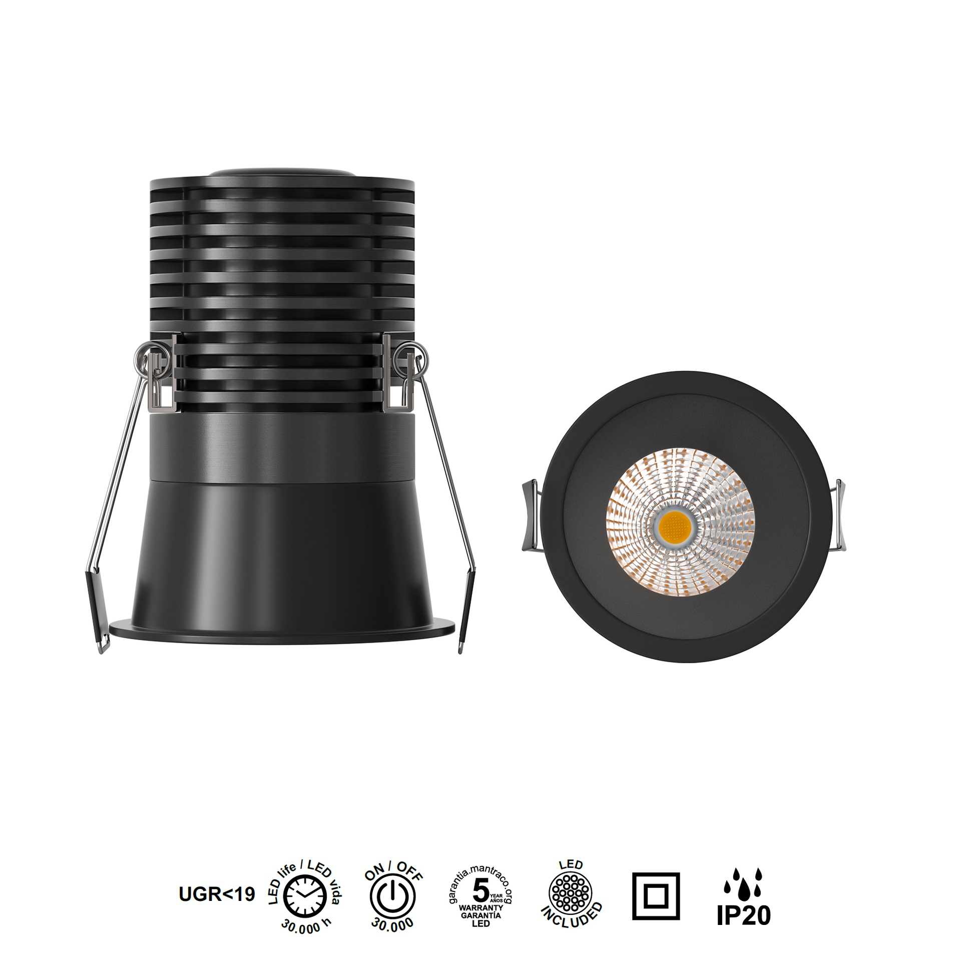 CANE * SPOT RECESSED LED 12W 4000K BLACK