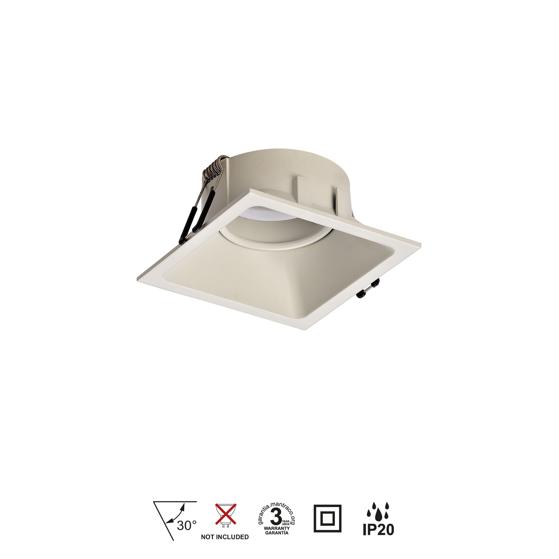 COMFORT GU10 * INCASSATO QUADRATO BIANCO