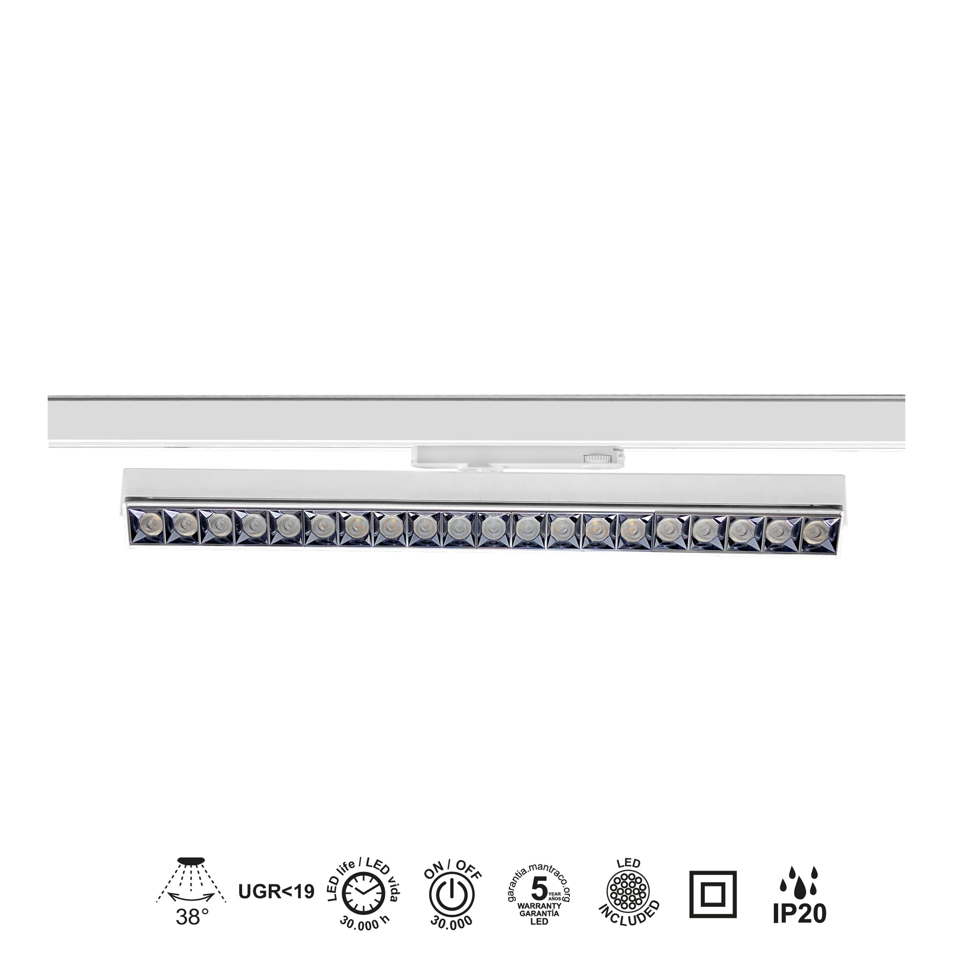 CRETA * FOCO LINEAL CARRIL  BLANCO 30W  3000K