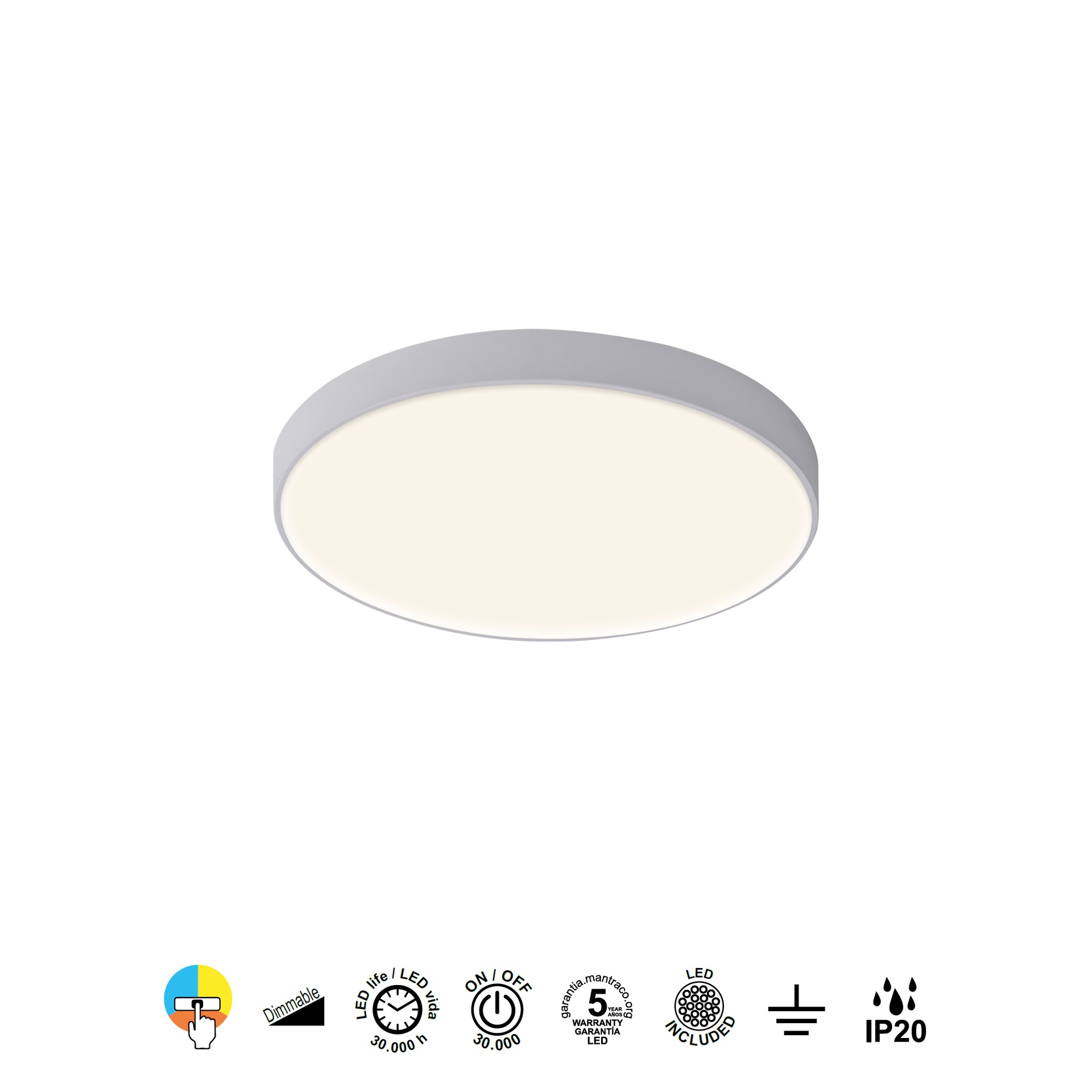 CUMBUCO II * PLAFÓN LED 30W BLANCO CCT