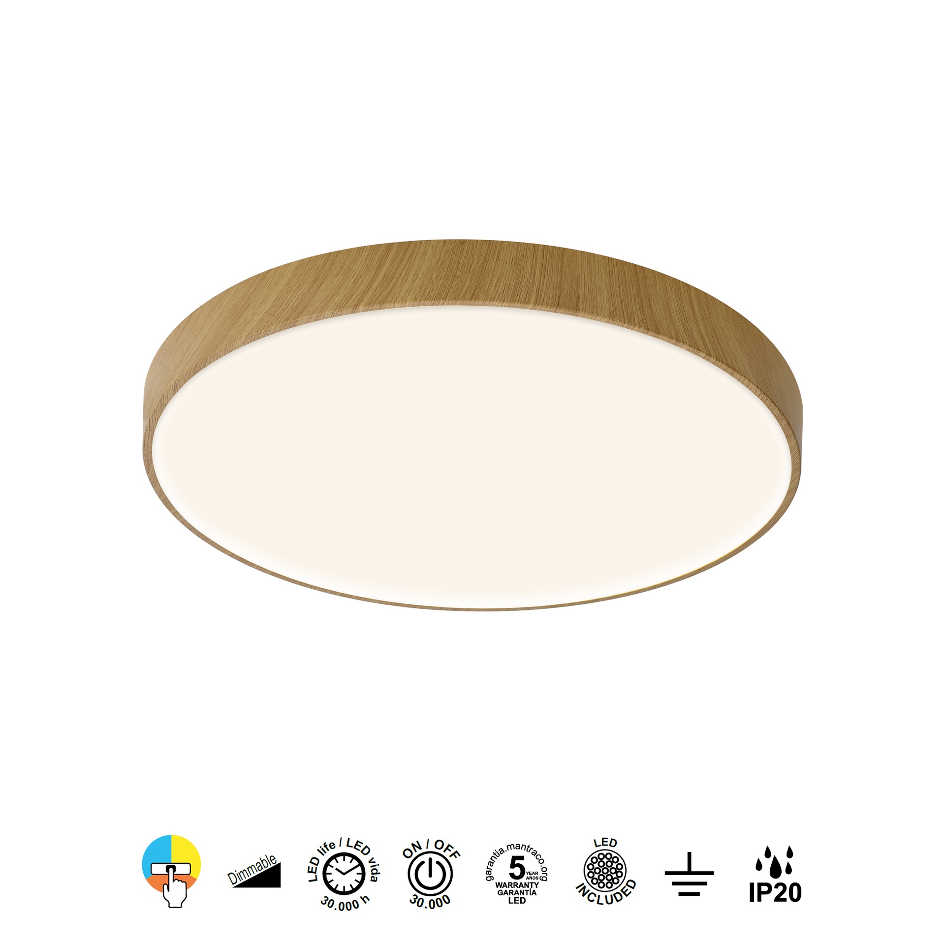 CUMBUCO II * LED CEILING 30W WOOD CCT
