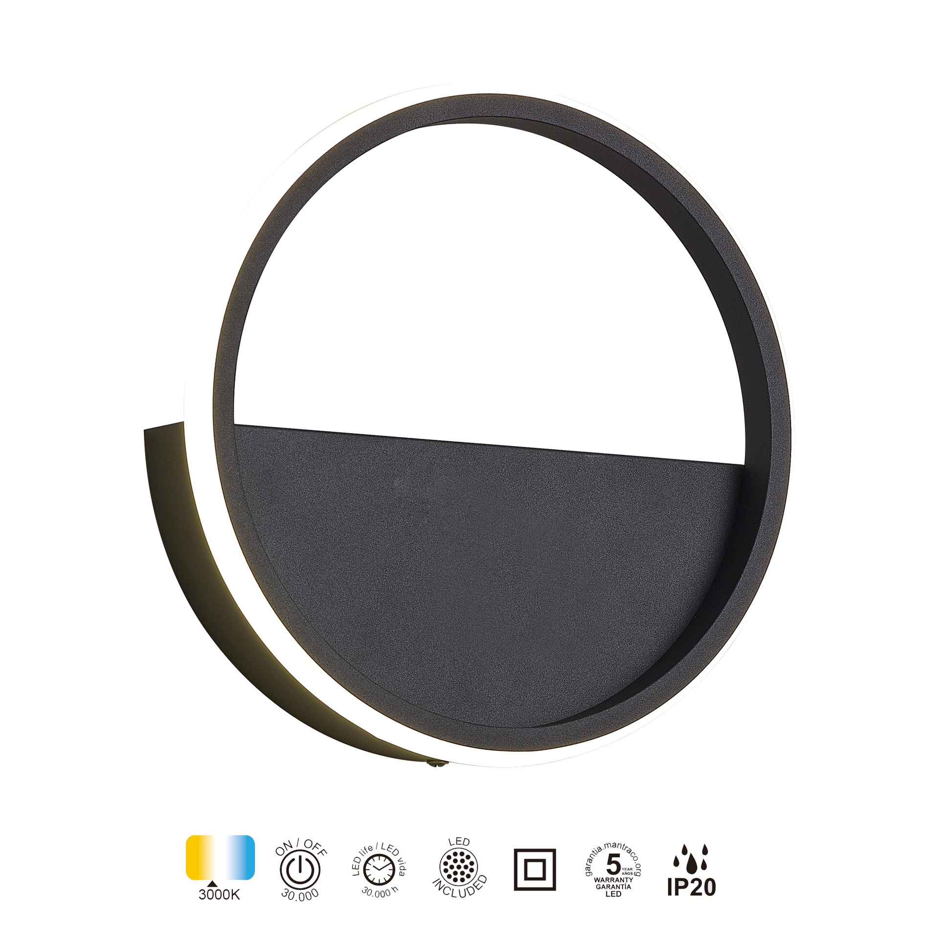 KITESURF BLACK * WALL LAMP (LARGE) 