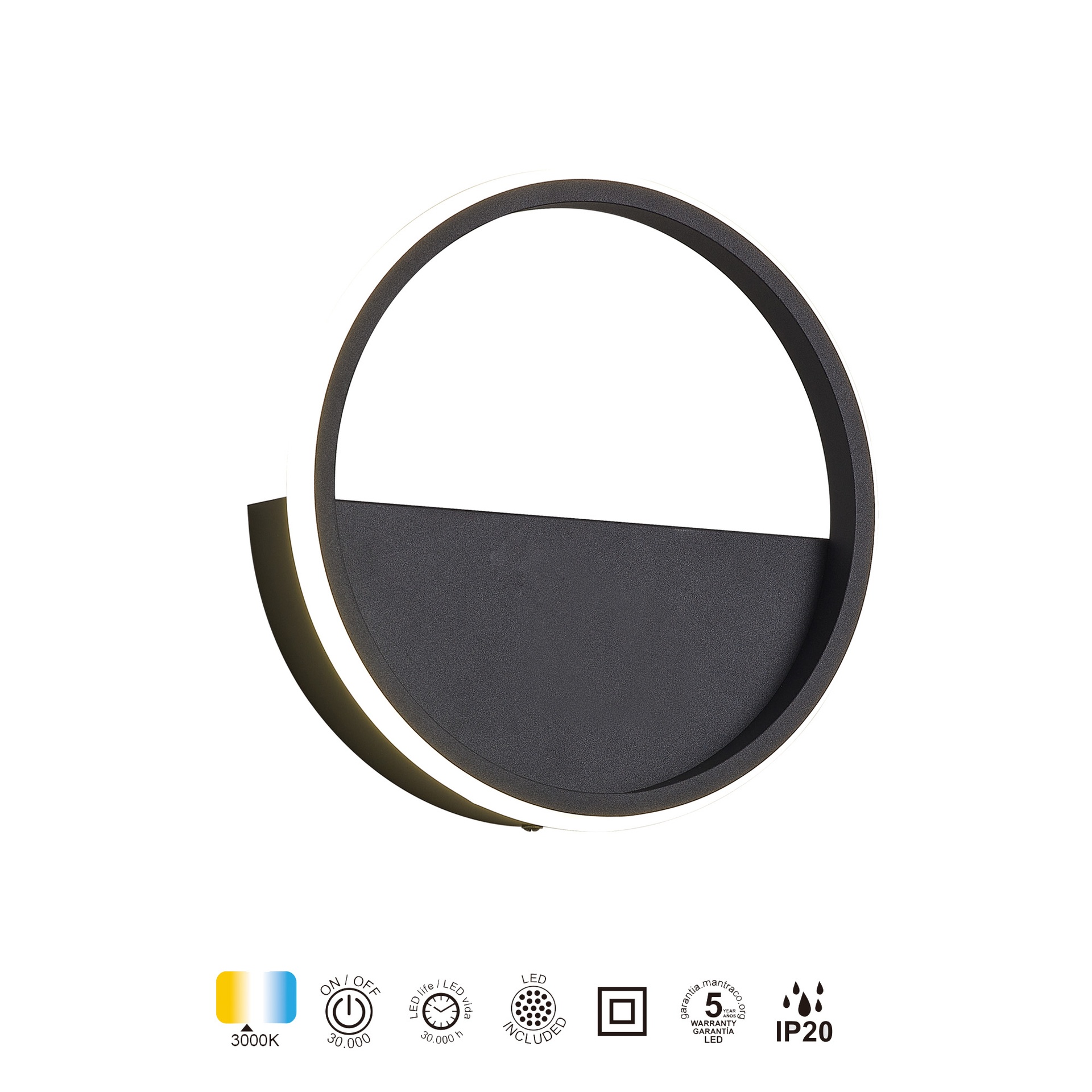 KITESURF BLACK * WALL LAMP (MEDIUM) 