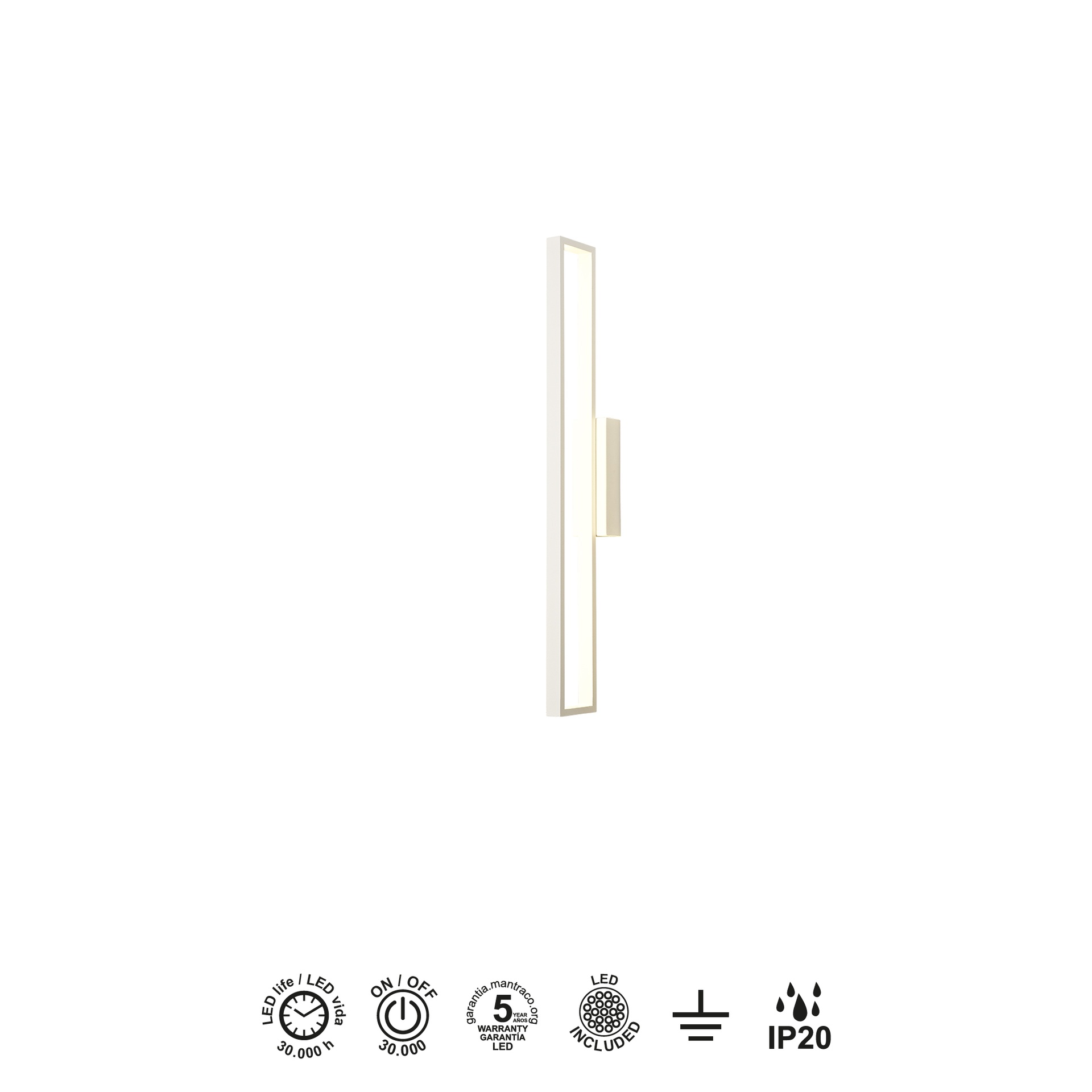 ***OFER/DES*** DURBAN * APPLIQUE LED 20W 3000K BIANCO