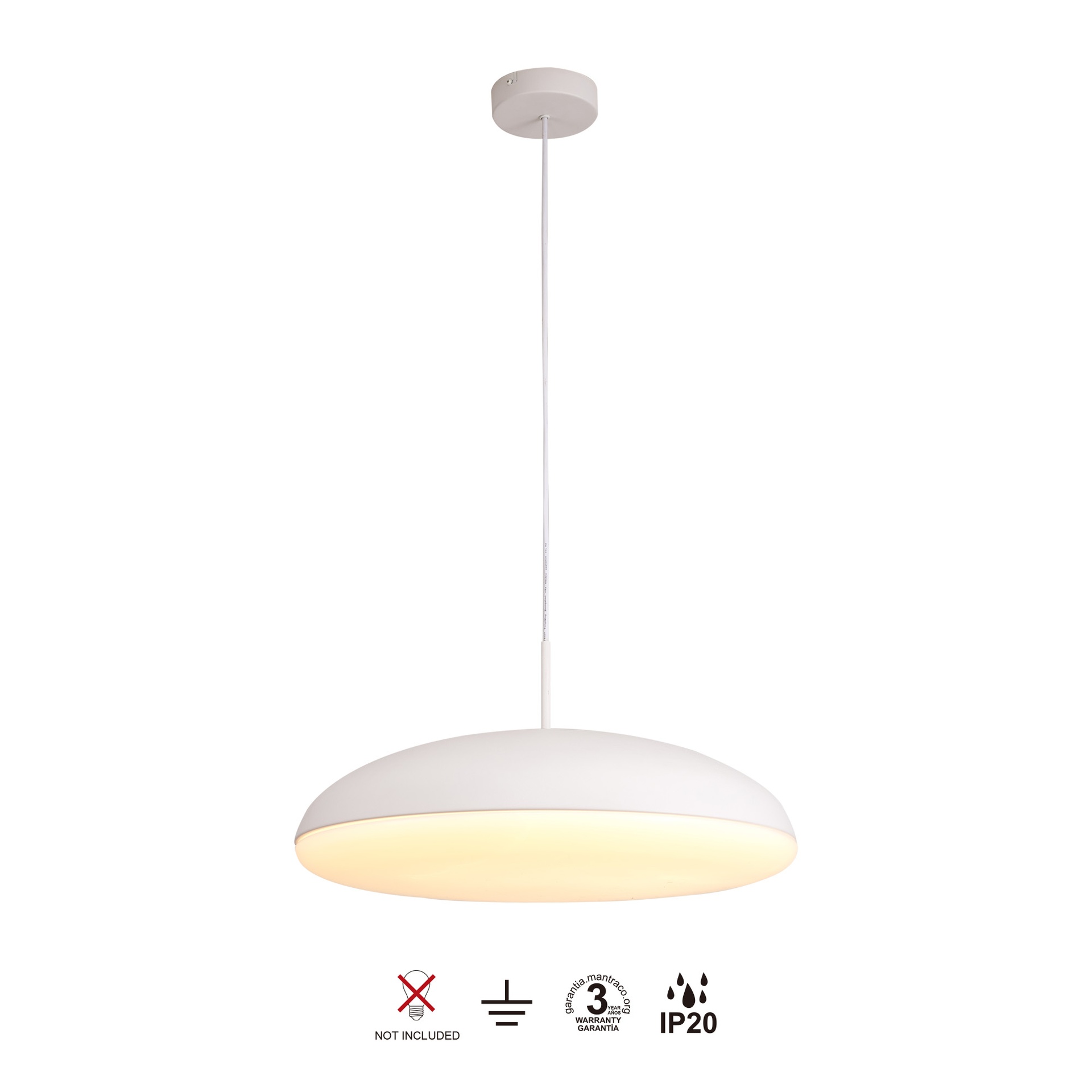 KAZZ * PENDANT (LARGE)  WHITE - E27