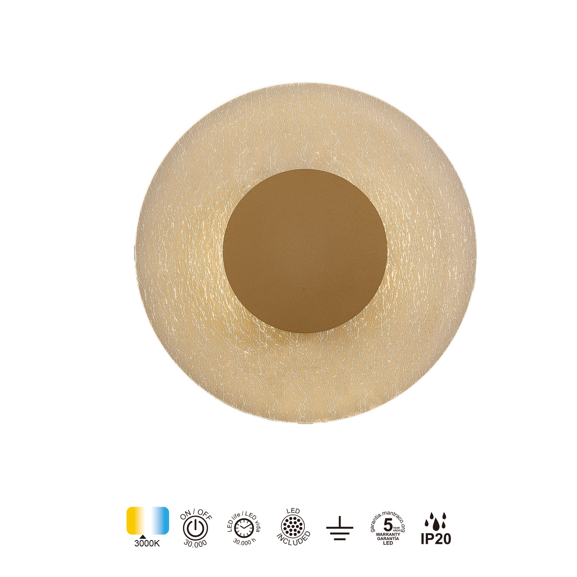 JEWEL * APPLIQUE LED 30W - PINTURA ORO