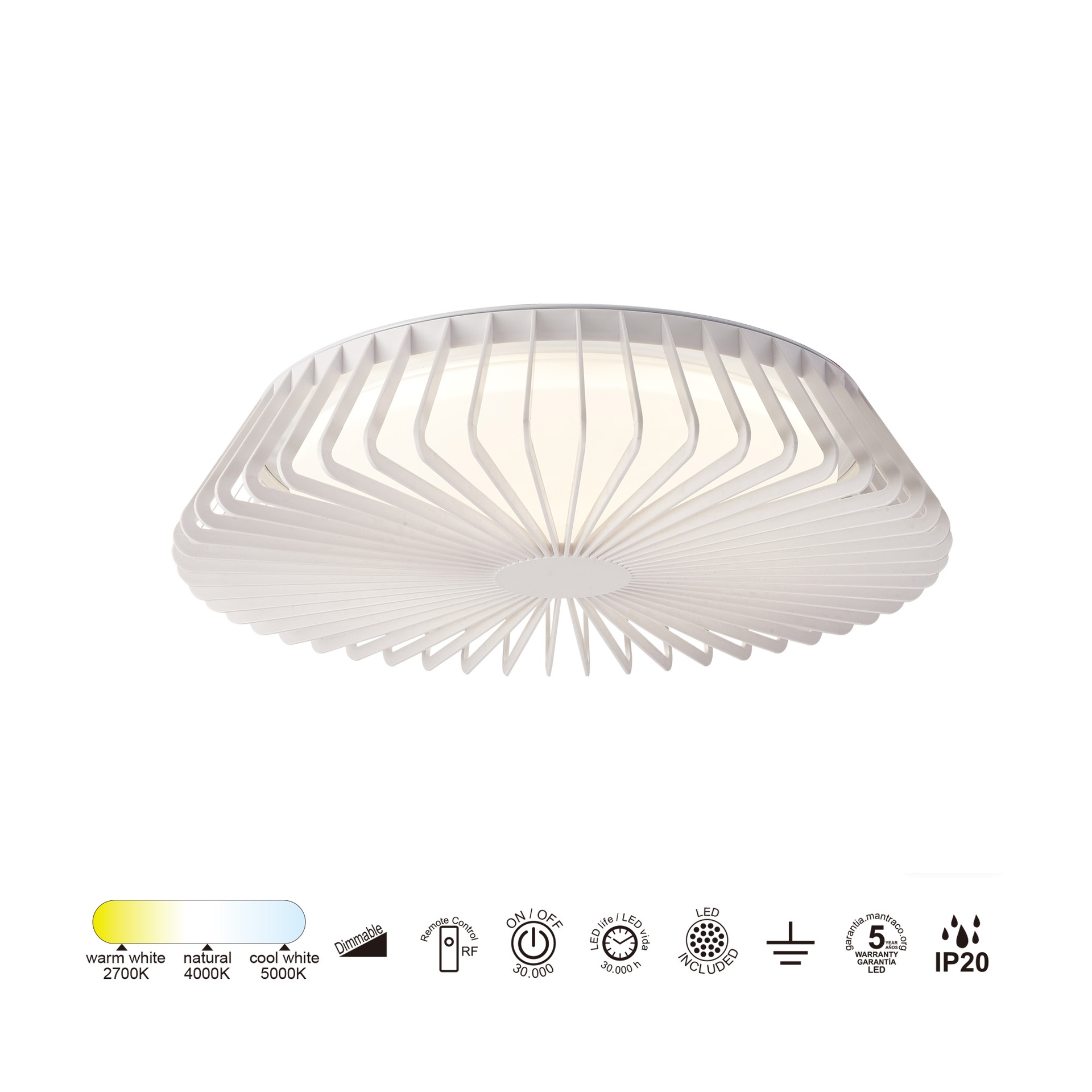 HIMALAYA PLAFONIERA * PLAFONIERA LED 53 CM BIANCO