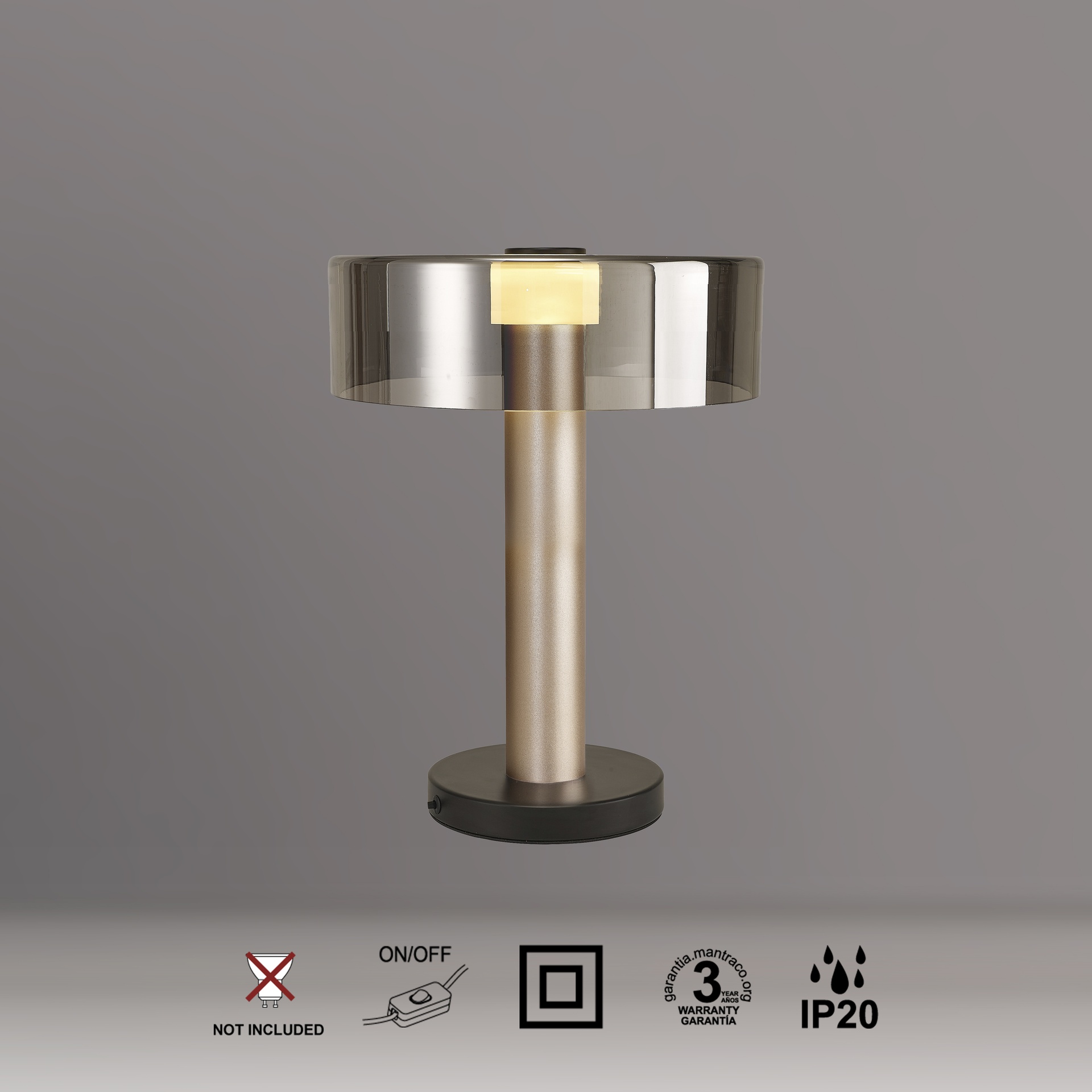 GIN * LED TABLE LAMP (LARGE)  - GOLD + BLACK