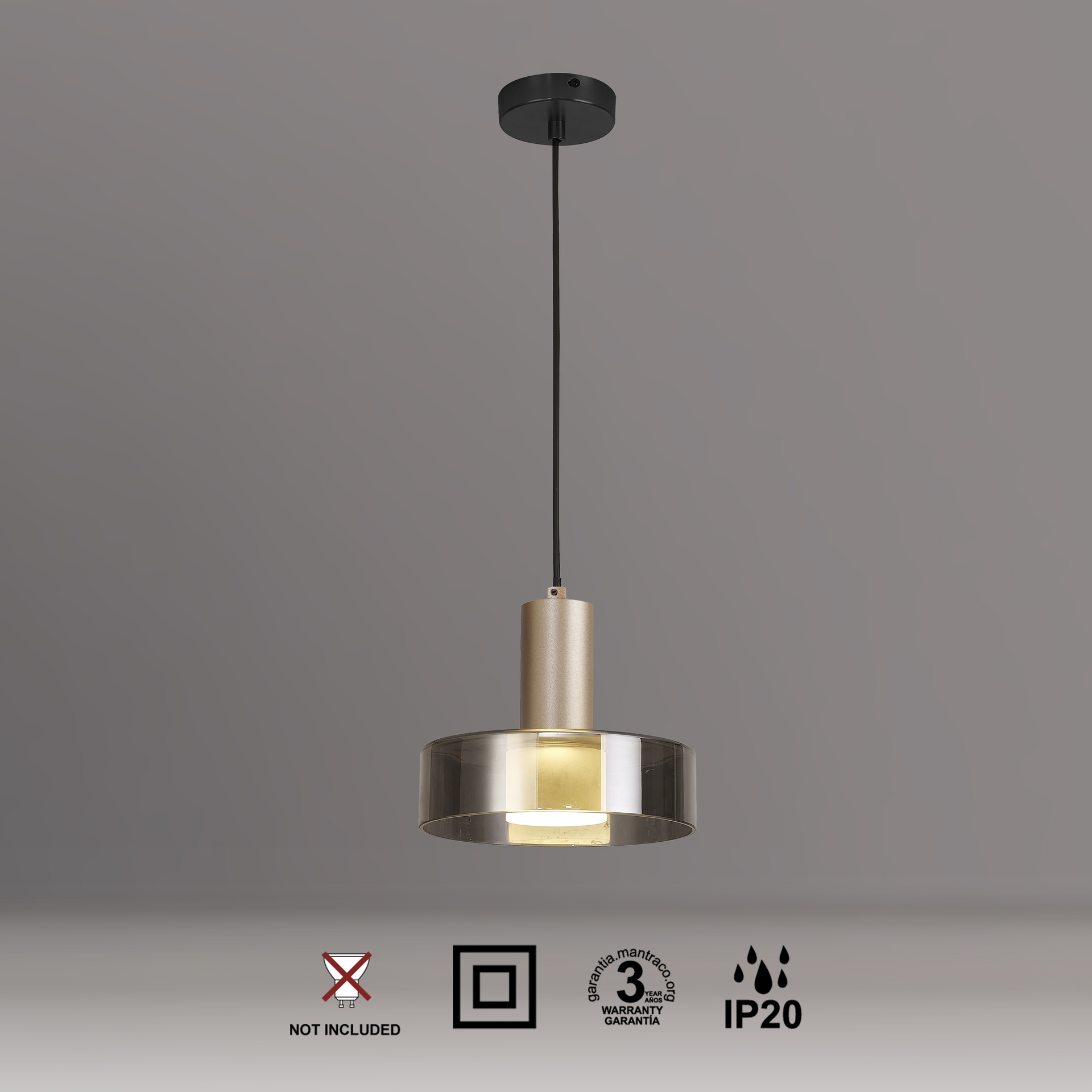 GIN * LED PENDANT (LARGE)  - GOLD + BLACK