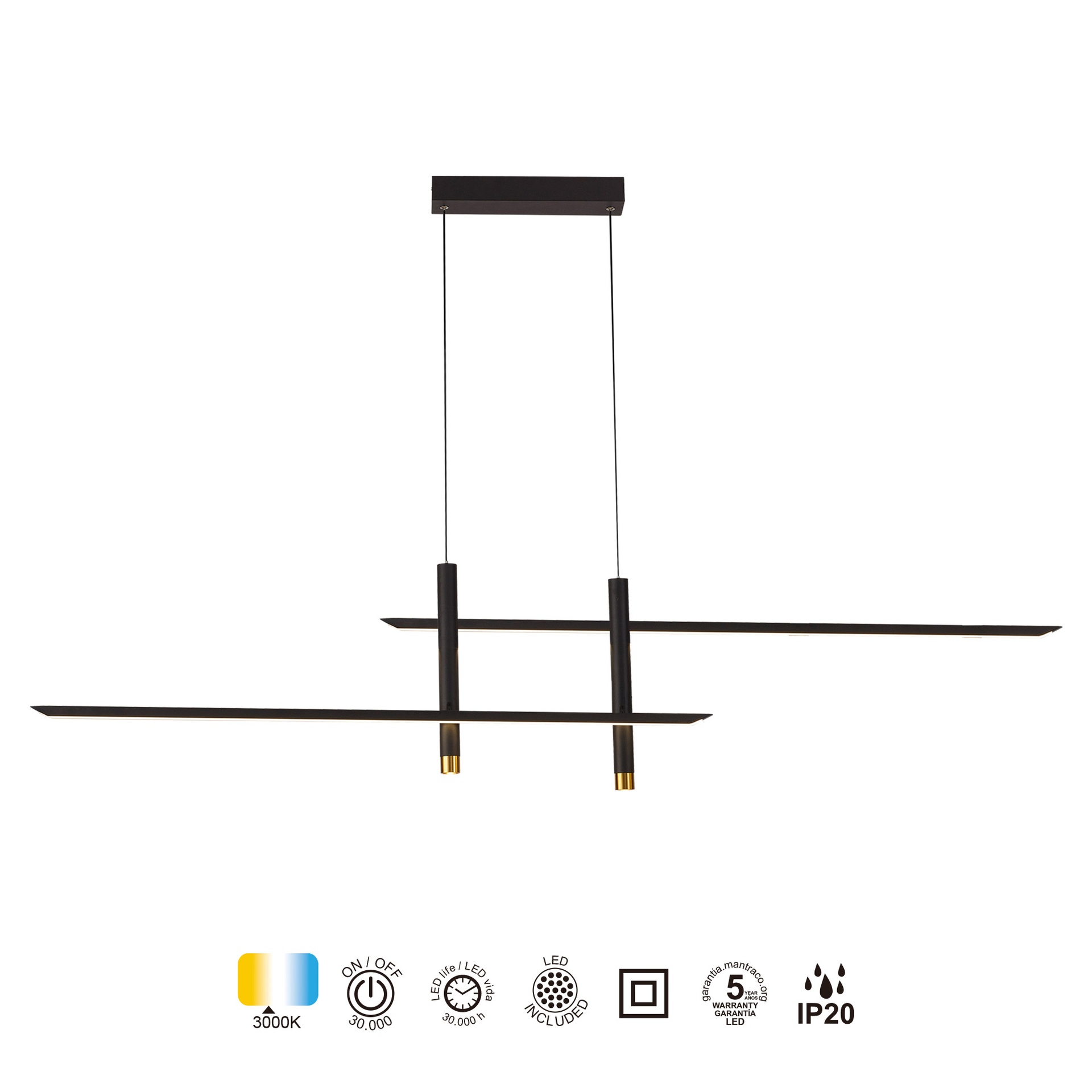 ESPARTA * LAMPADA LED 50W - 3000K - NERO