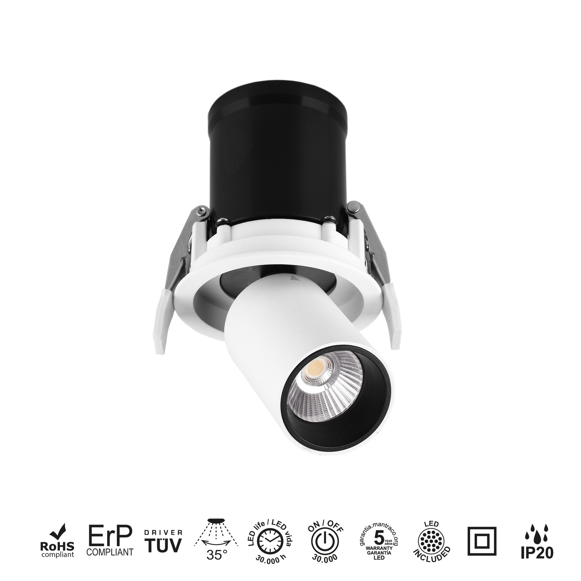 GARDA * COB LED RECESSED (Basculante)  7W - 3000K