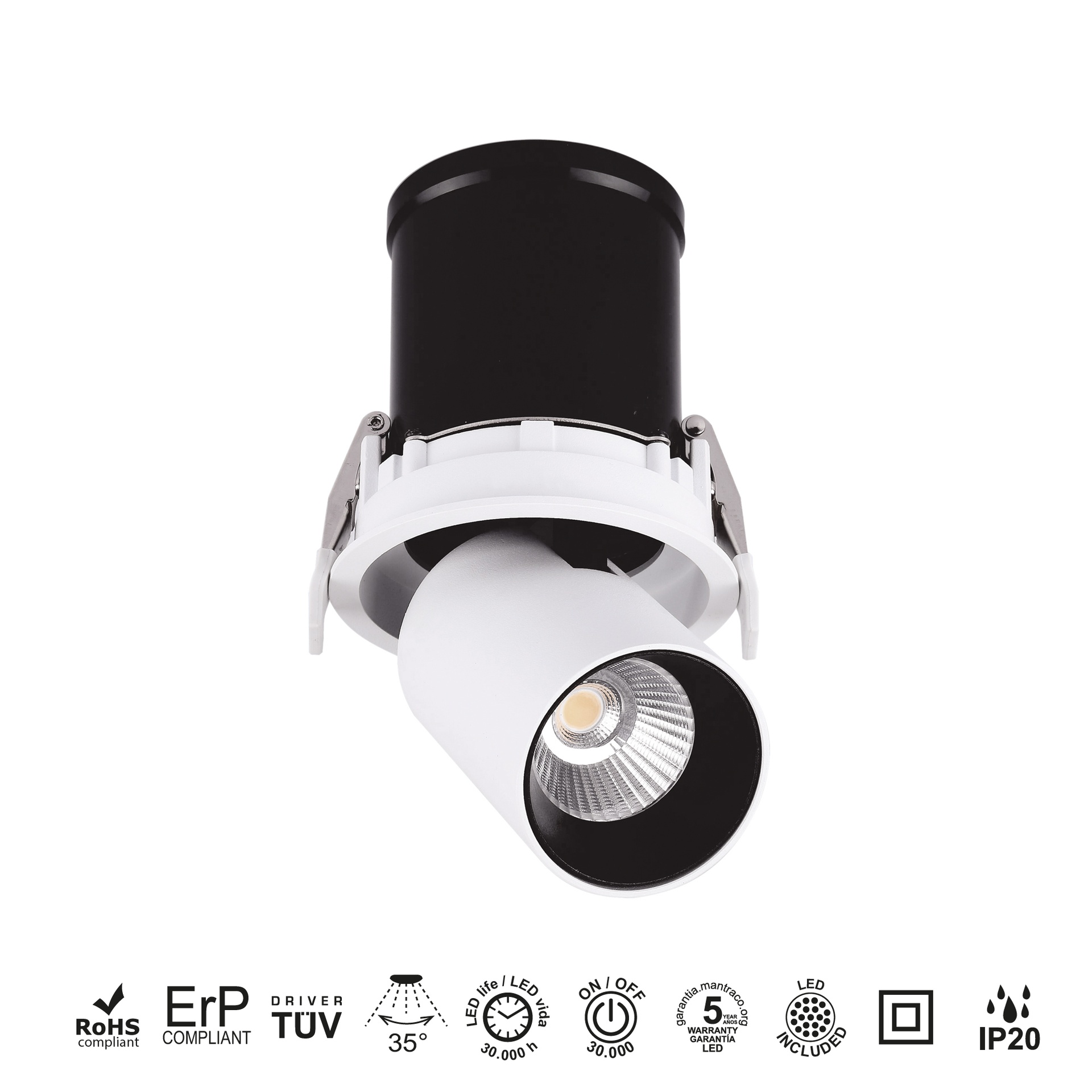 GARDA * COB LED RECESSED (Basculante)  12W - 3000K