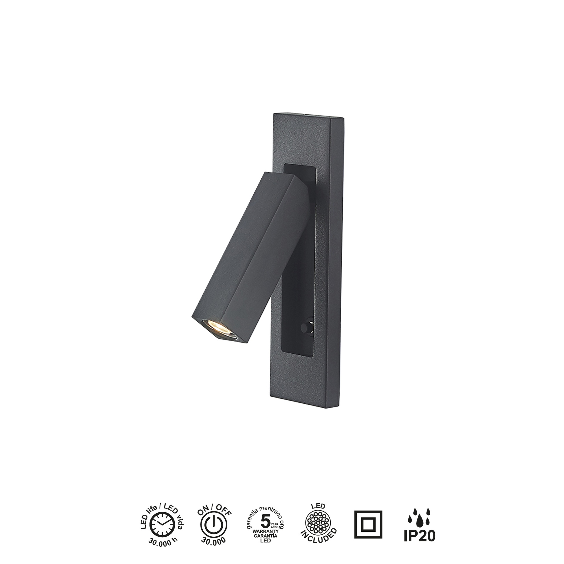 Gokova · Luminaires muraux · Noir sablé