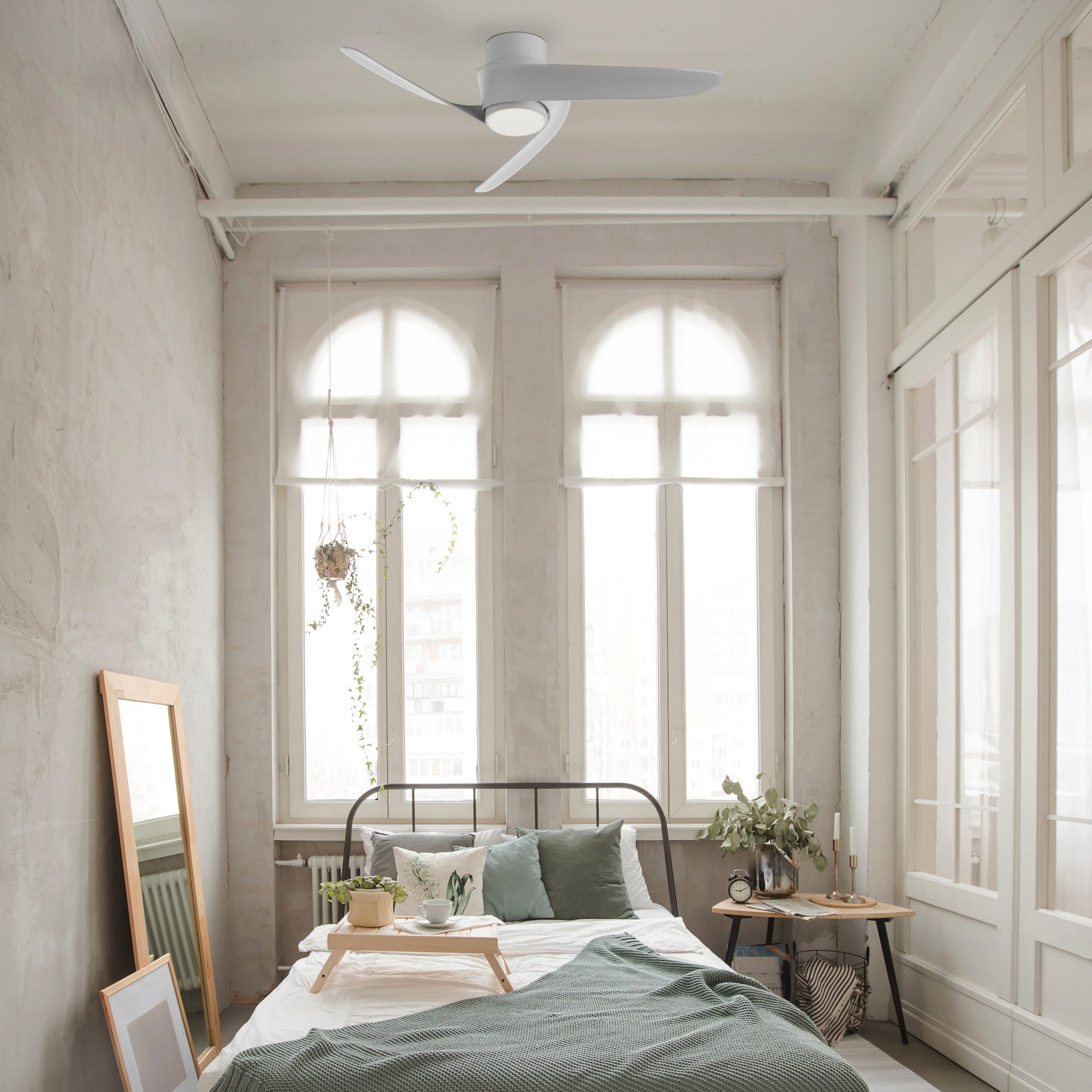 Groenland XS · Ventilador de aspas con luz · Blanco