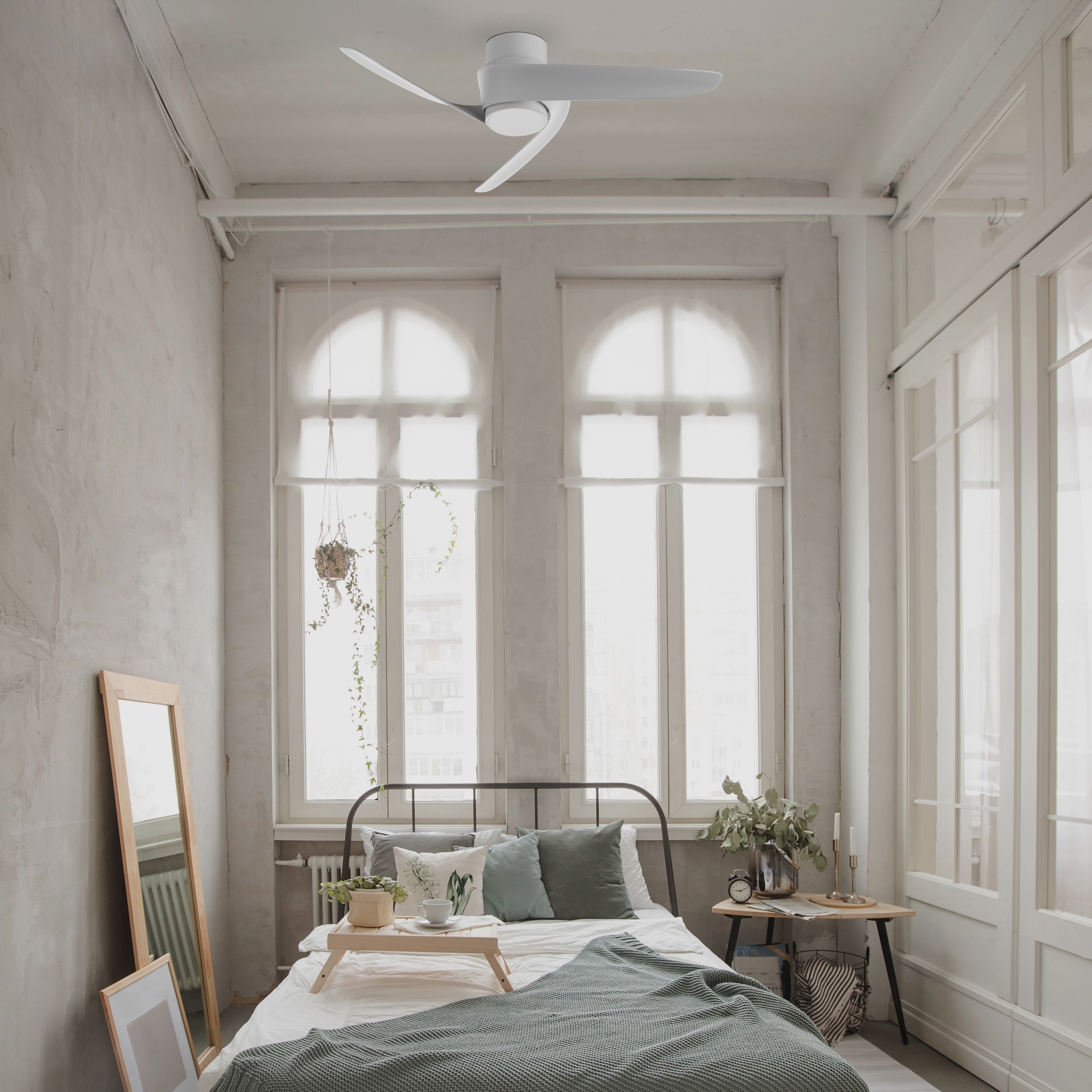 Groenland XS · Ventilador de aspas con luz · Blanco