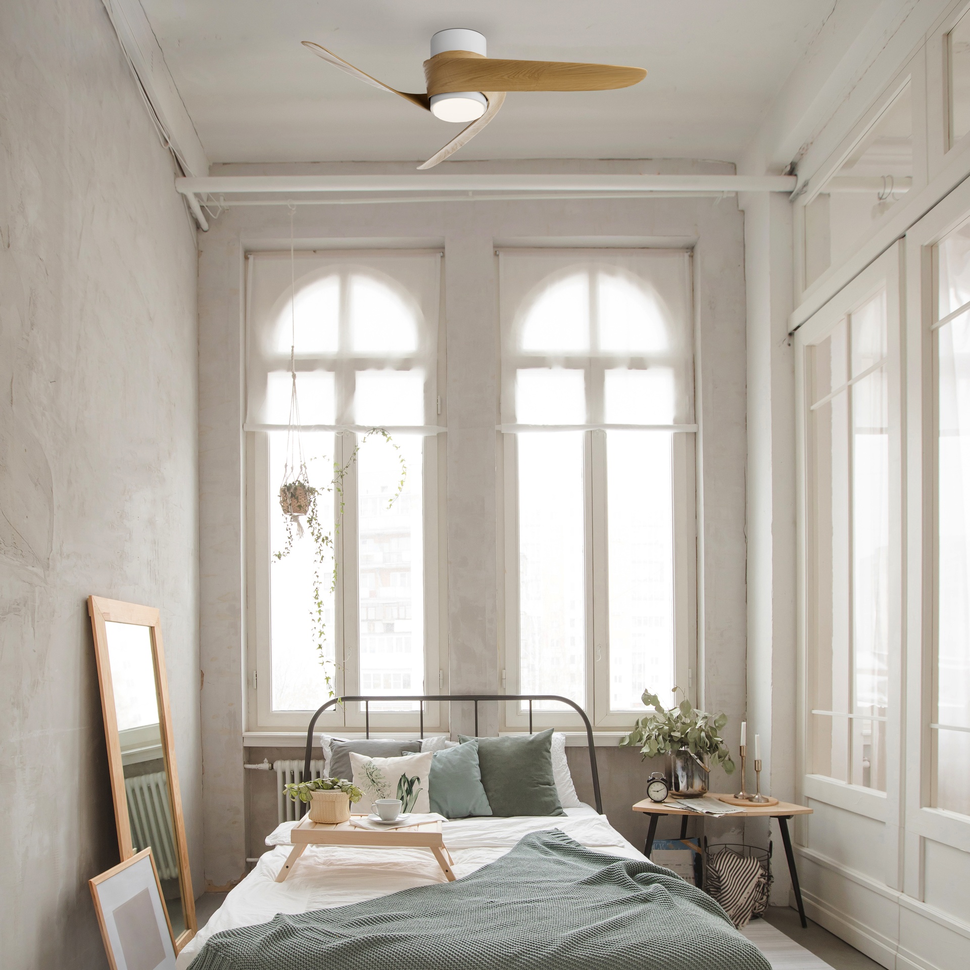 Groenland XS · Ventilador de aspas con luz · Madera