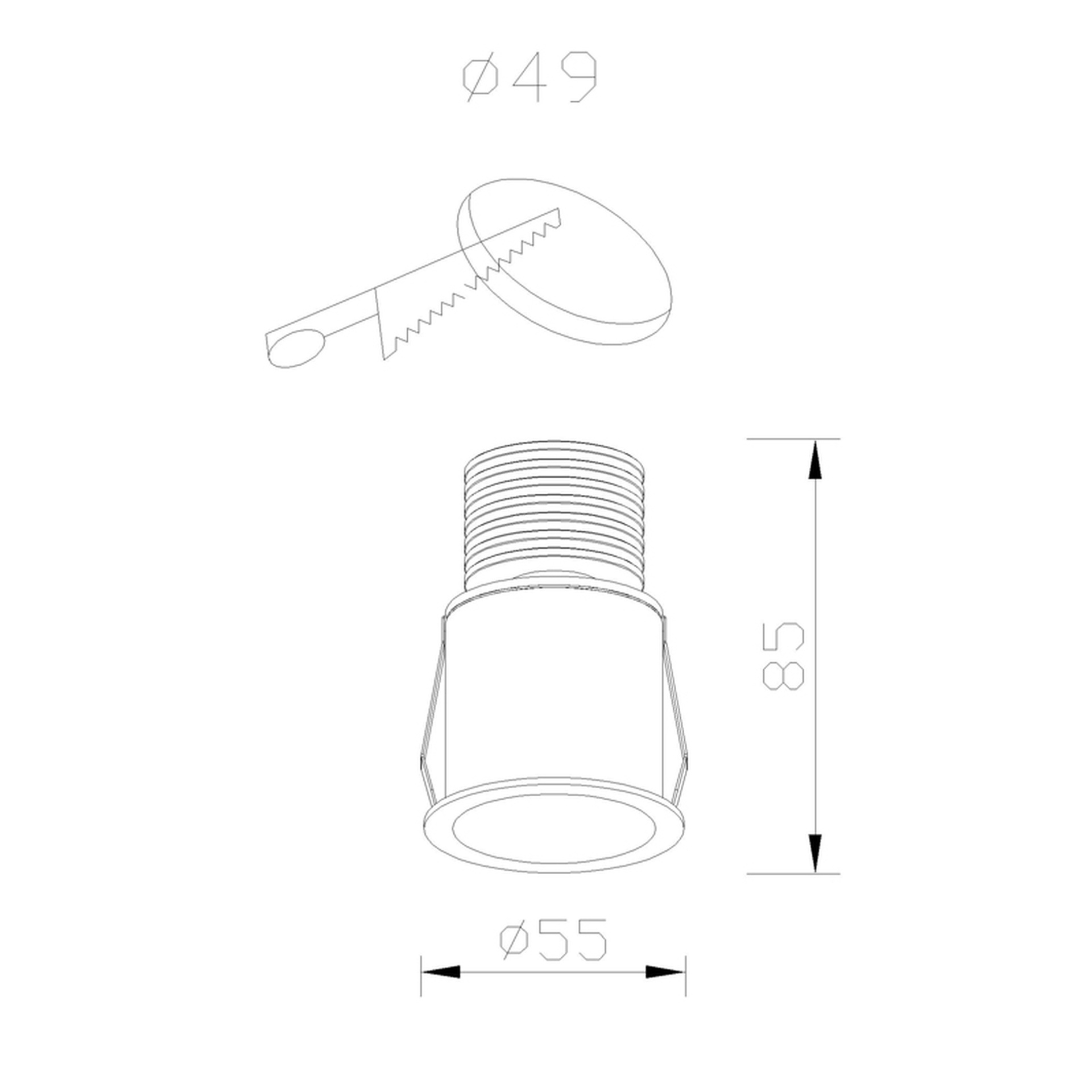 GUINCHO * MINI INCASSATO LED 5W  4000K NERO