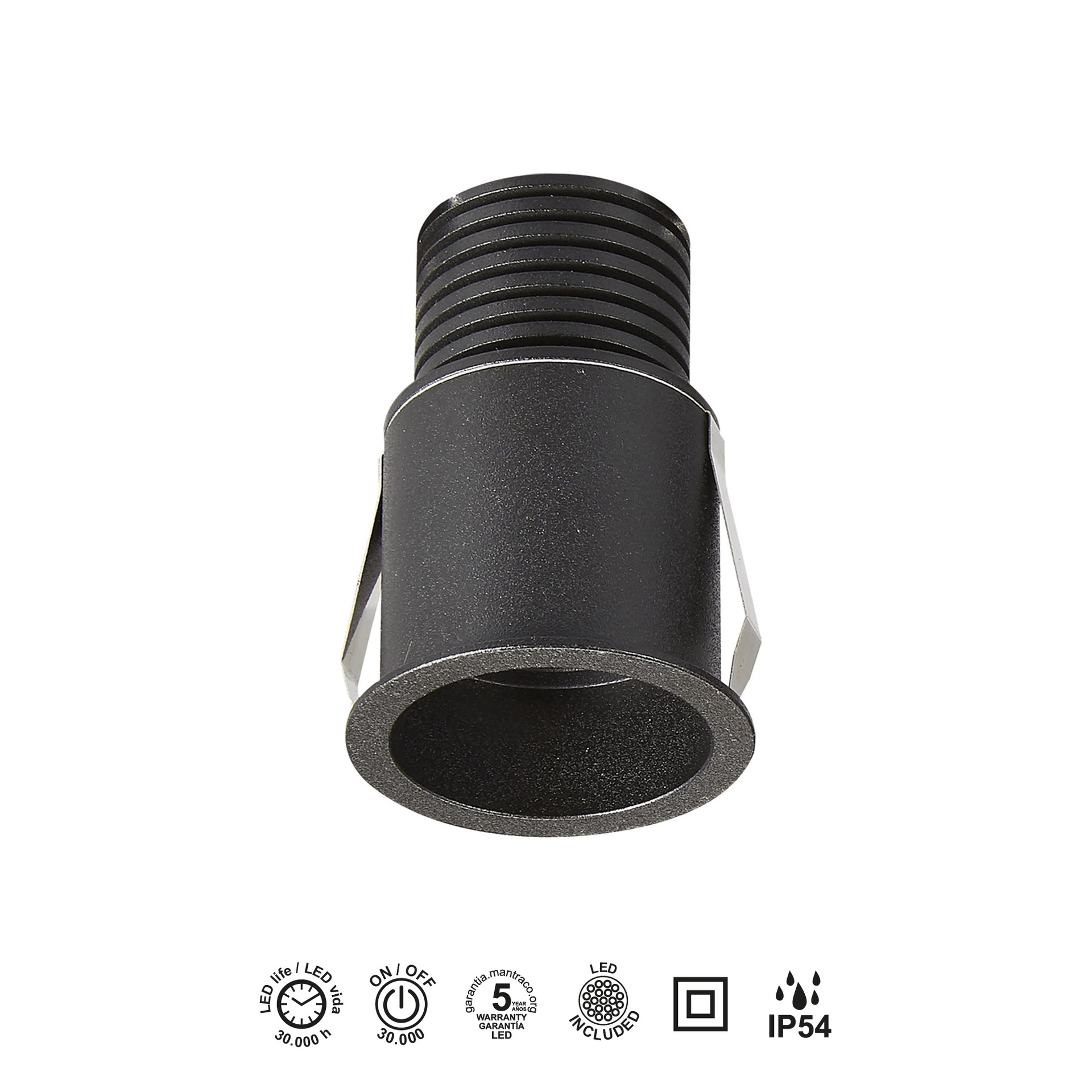 GUINCHO * MINI INCASSATO LED 5W 2700K NERO