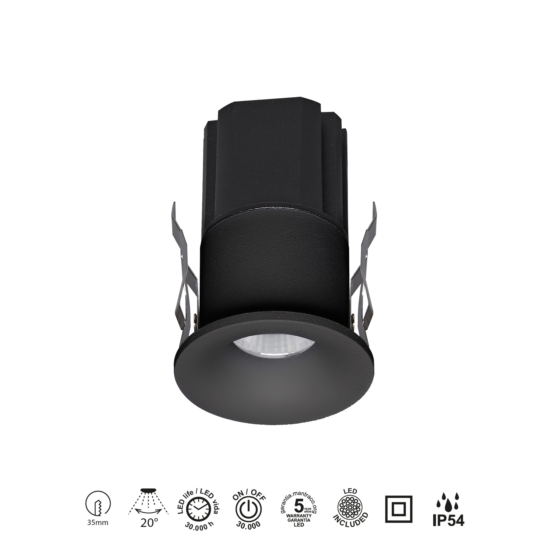 HURGADA * MINI RECESSED LED 7W 4000 BLACK