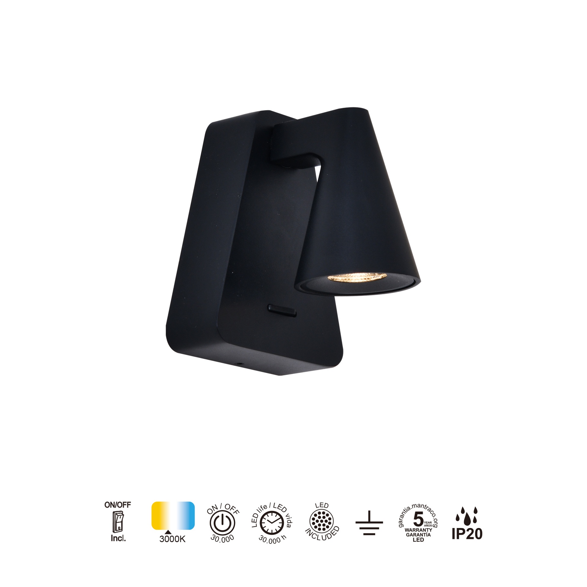 AFRICA * LED WALL LAMP 5W WITH SWITCH