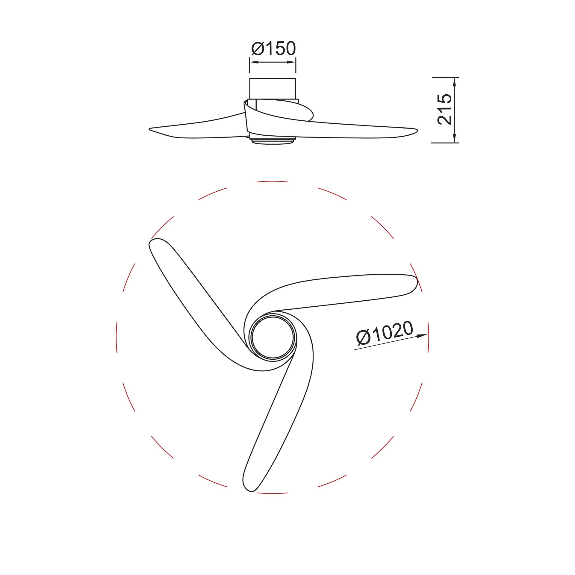 Groenland S · Ventilador de aspas con luz · Blanco