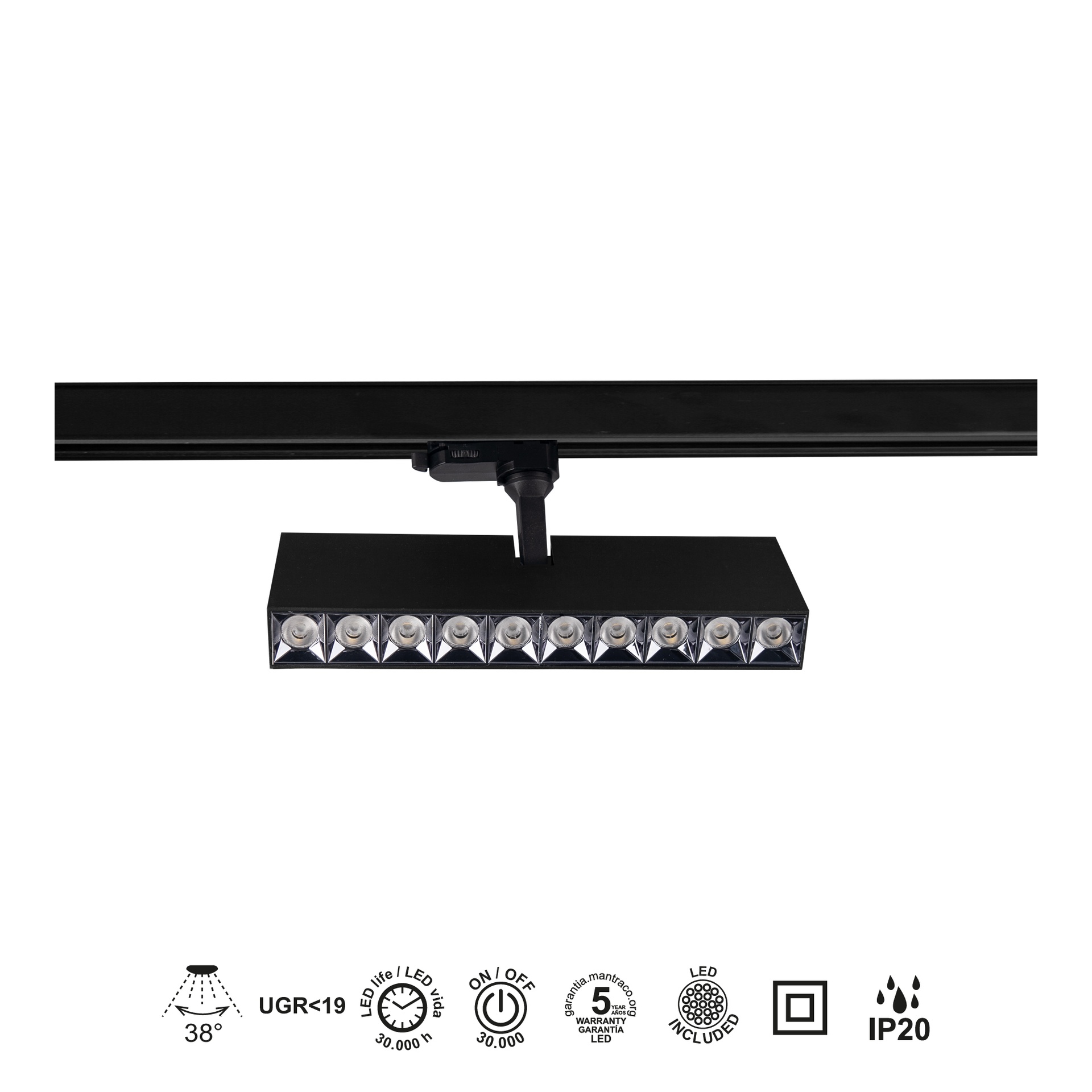 ITACA * LINER SPOT TRACK  BLACK 30W  4000K