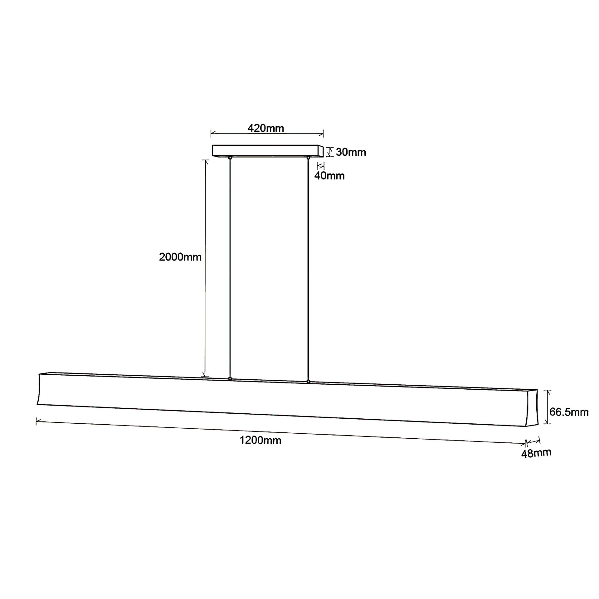 HANOK * LAMPADA LINEALE LED 38W 3000K 110º BIANCA