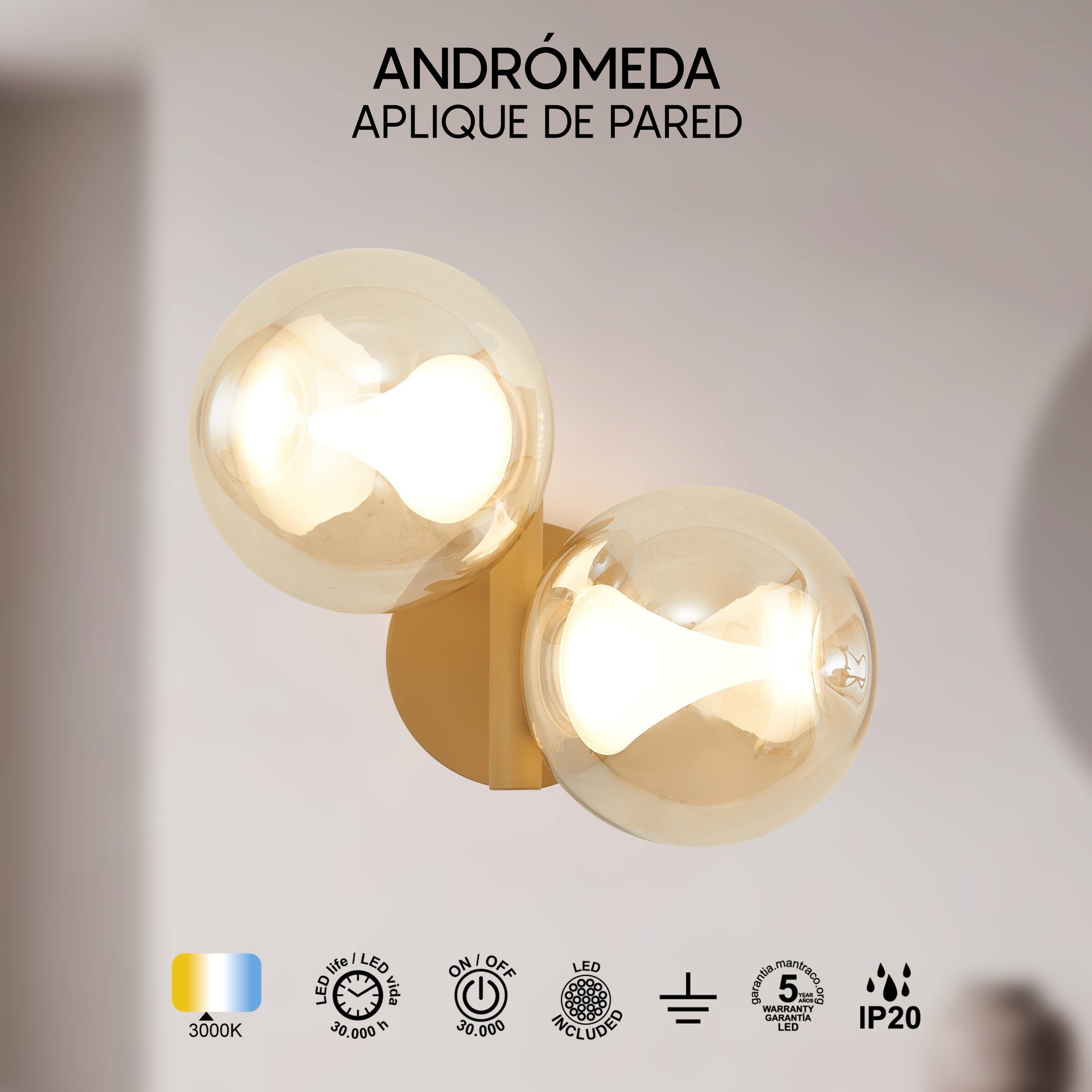 Andromeda · Luminarias de pared · Oro