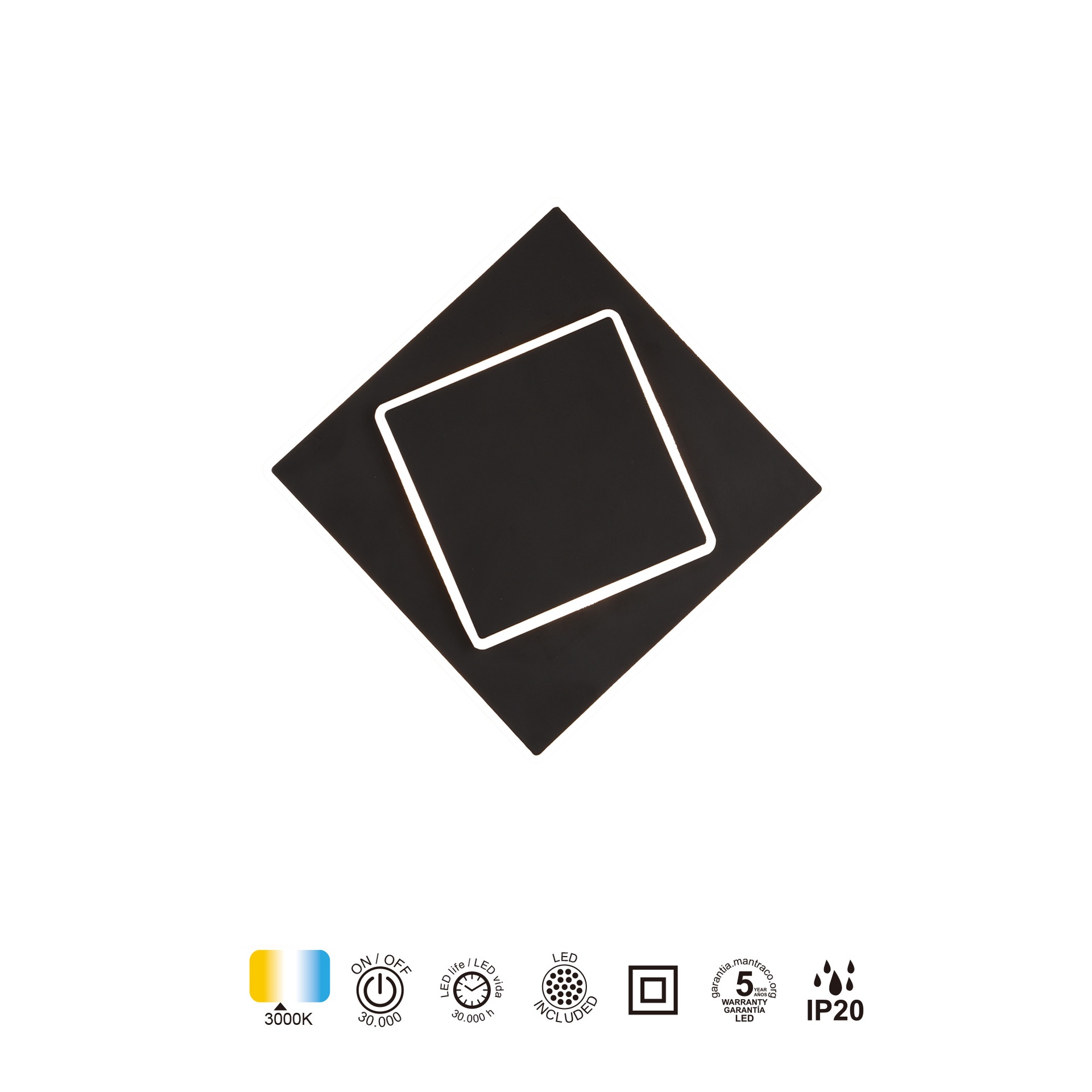 Dakla · Luminarias de pared · Negra