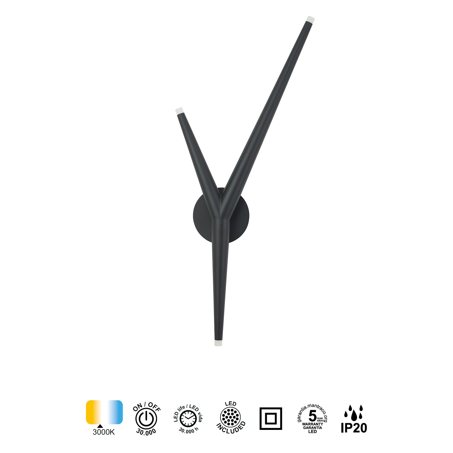 ARRECIFE * WALL LAMP ARRECIFE ( 3 L ) BLACK