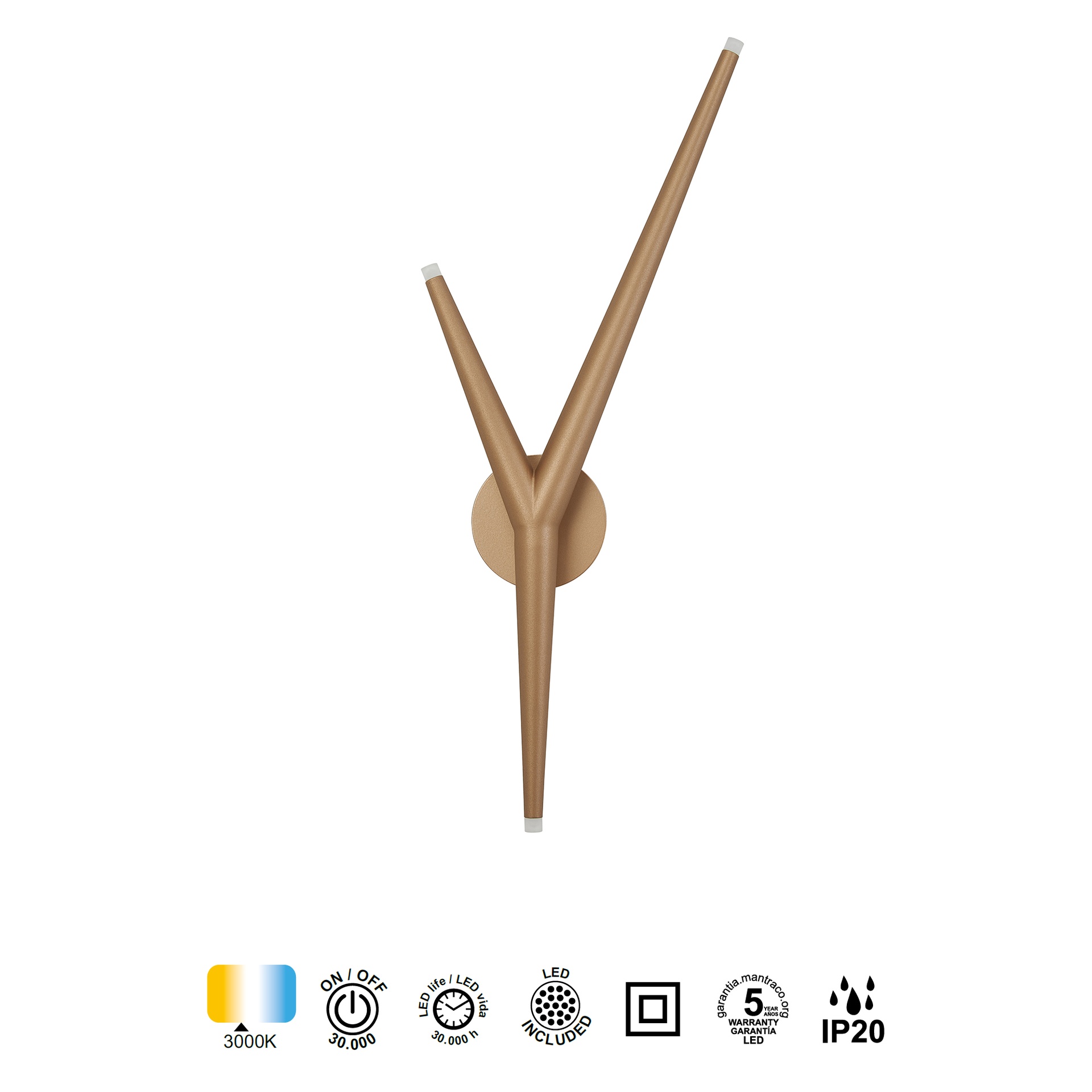 ARRECIFE * WALL LAMP ARRECIFE ( 3 L ) GOLD