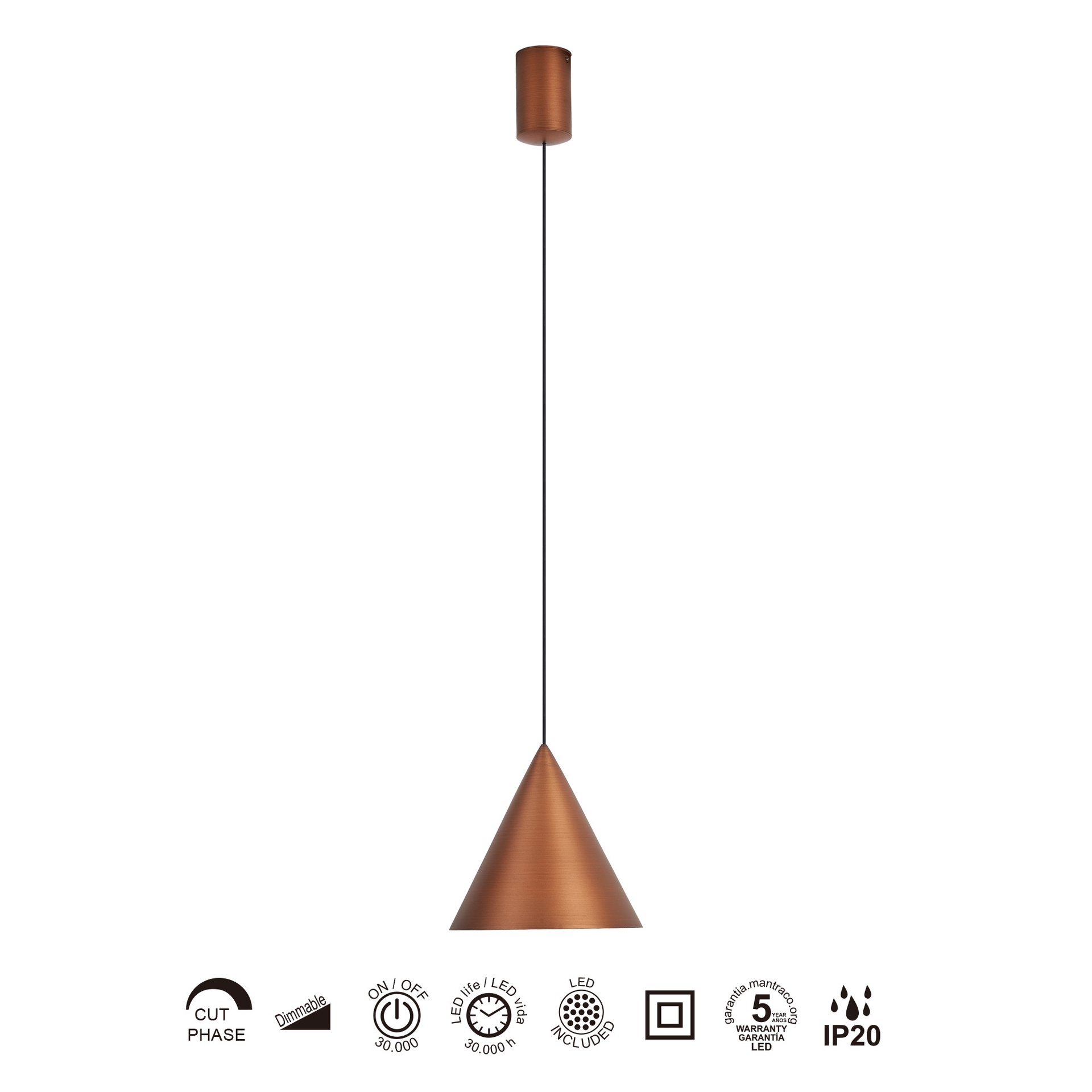 Cono · Luminarias de techo · Cobre
