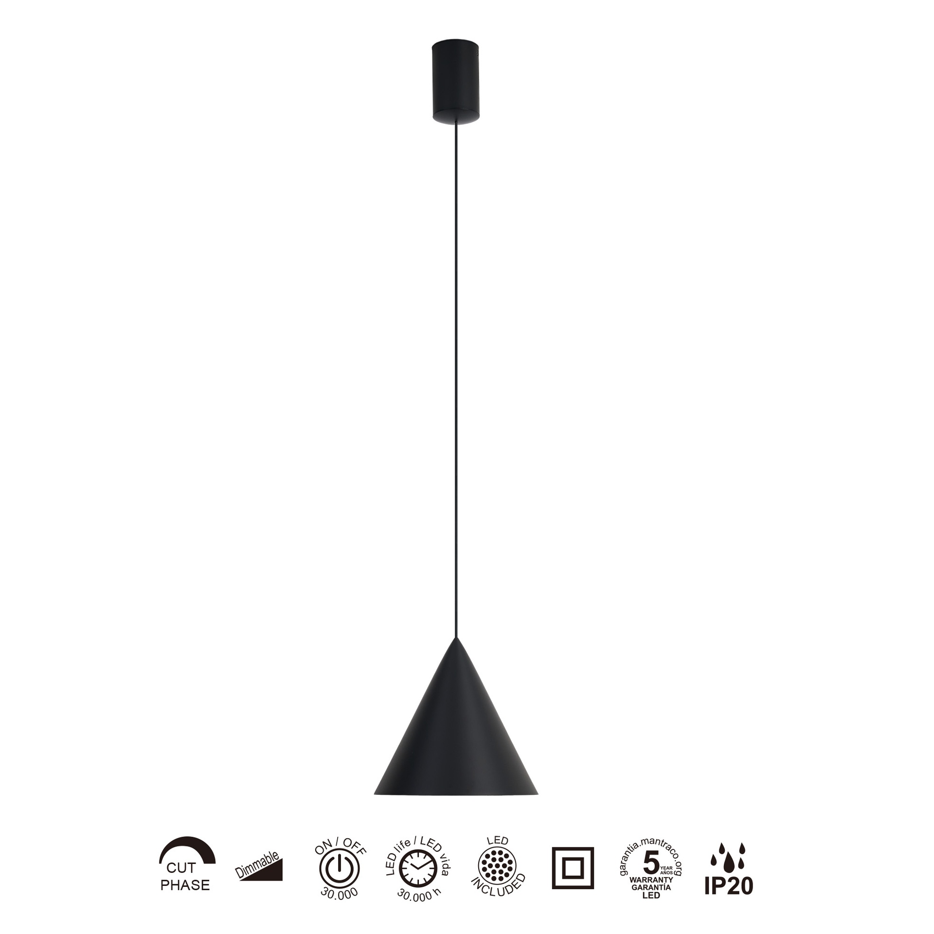 Cono · Luminarias de techo · Black