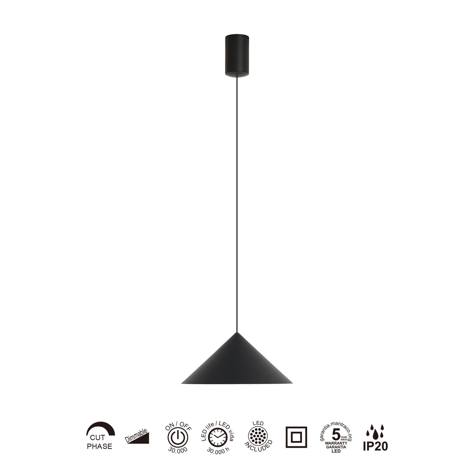 Cono · Lampade da soffitto · Nero