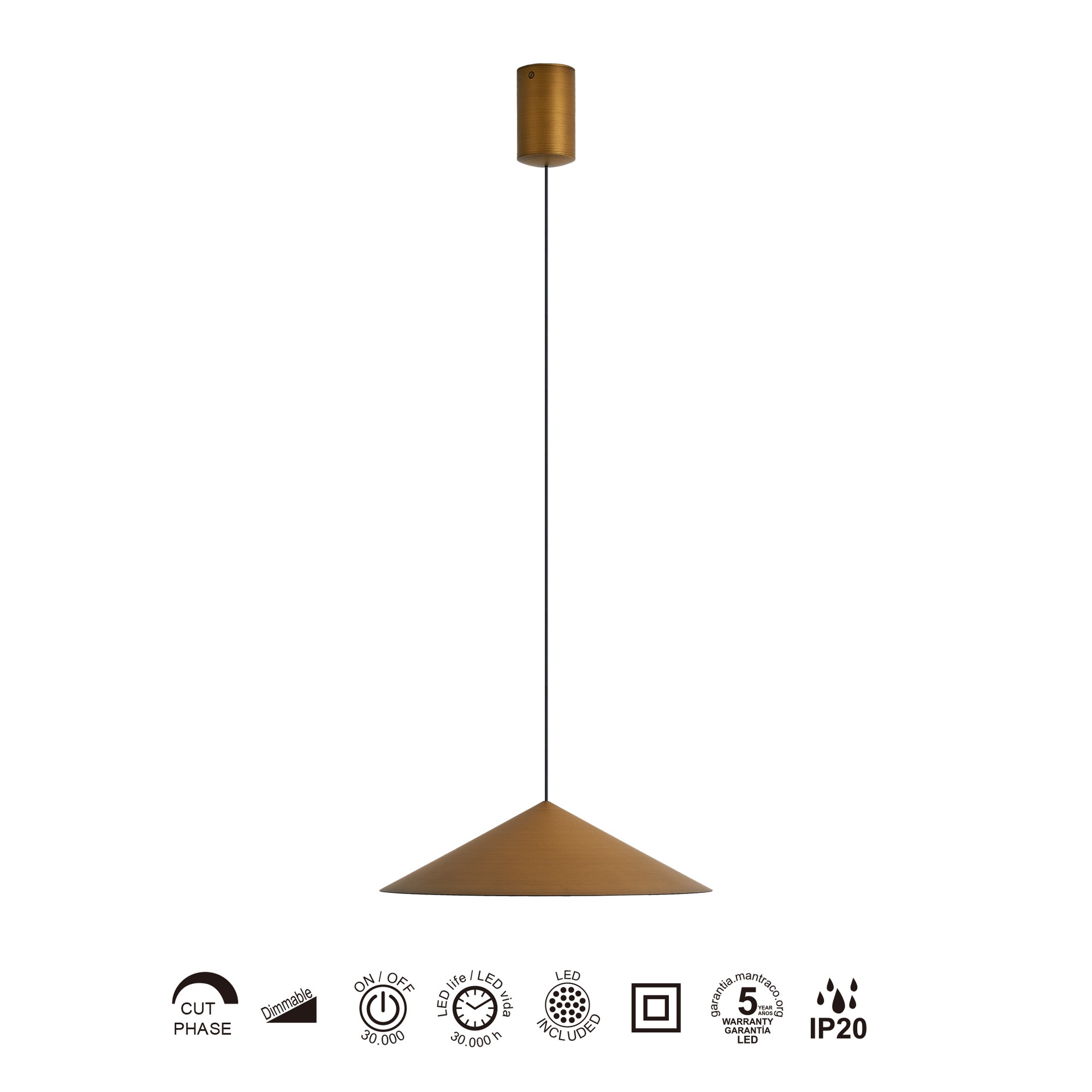 Cono · Luminaires de plafond · Laiton vieilli