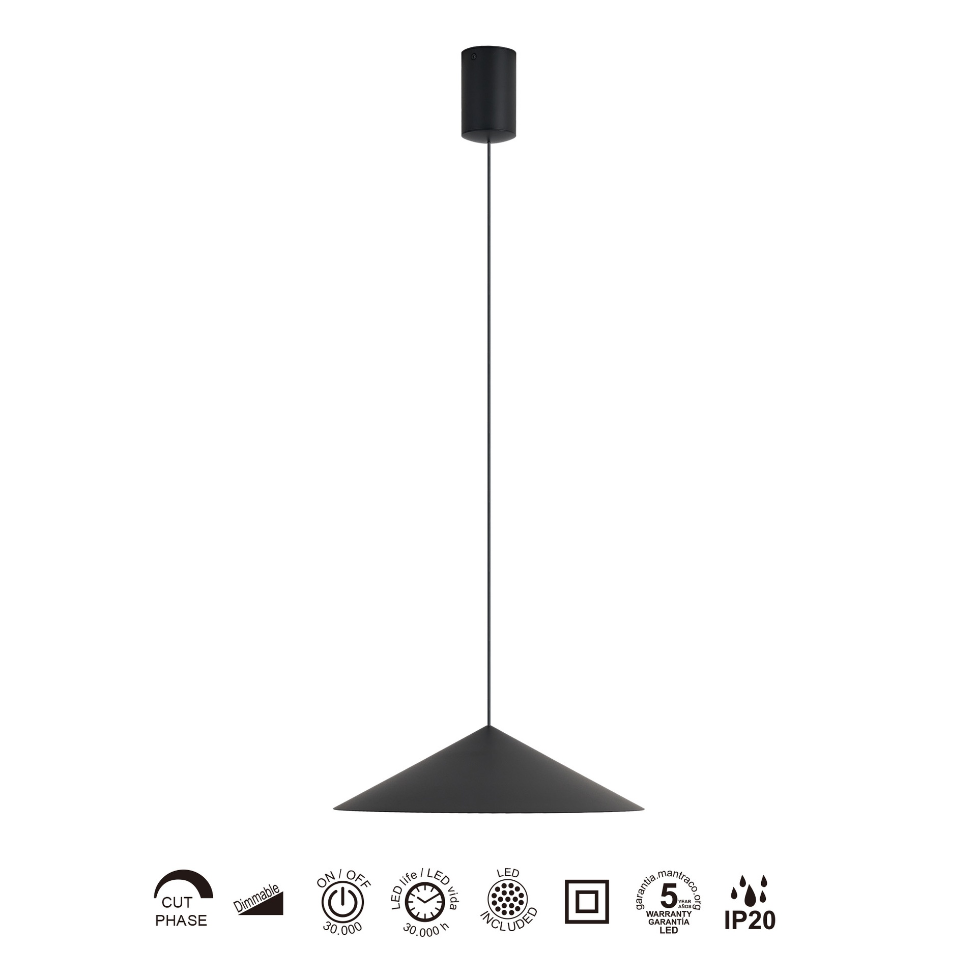 Cono · Lampade da soffitto · Nero
