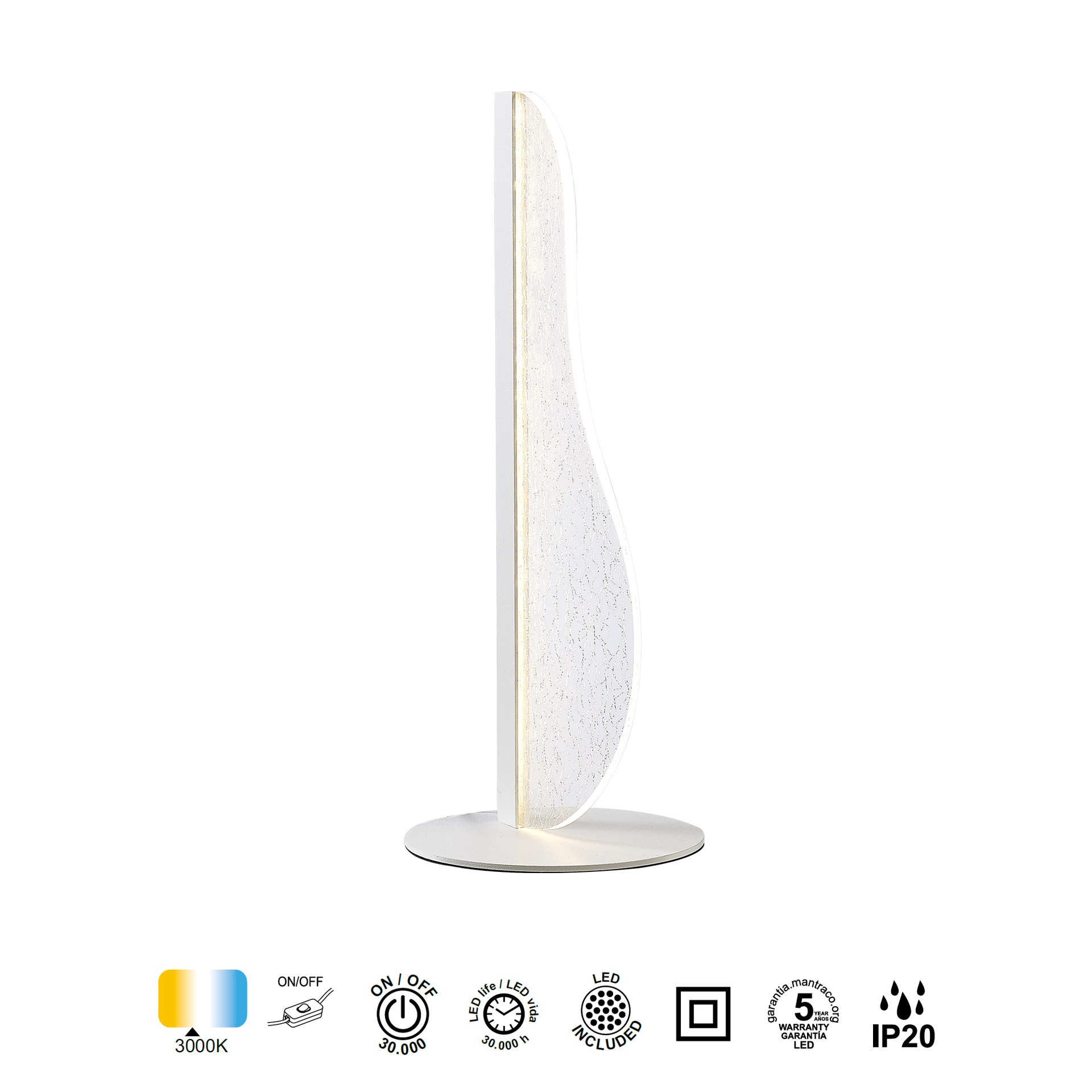***DES*** BIANCA * DA TAVOLO LED PICCOLA