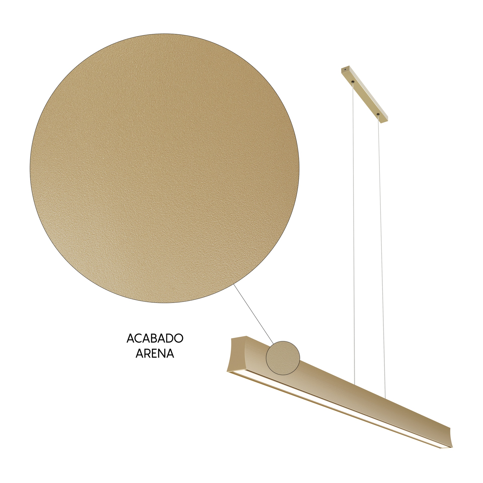 HANOK * LAMPADA LINEALE LED 38W 3000K 110º Sabbia