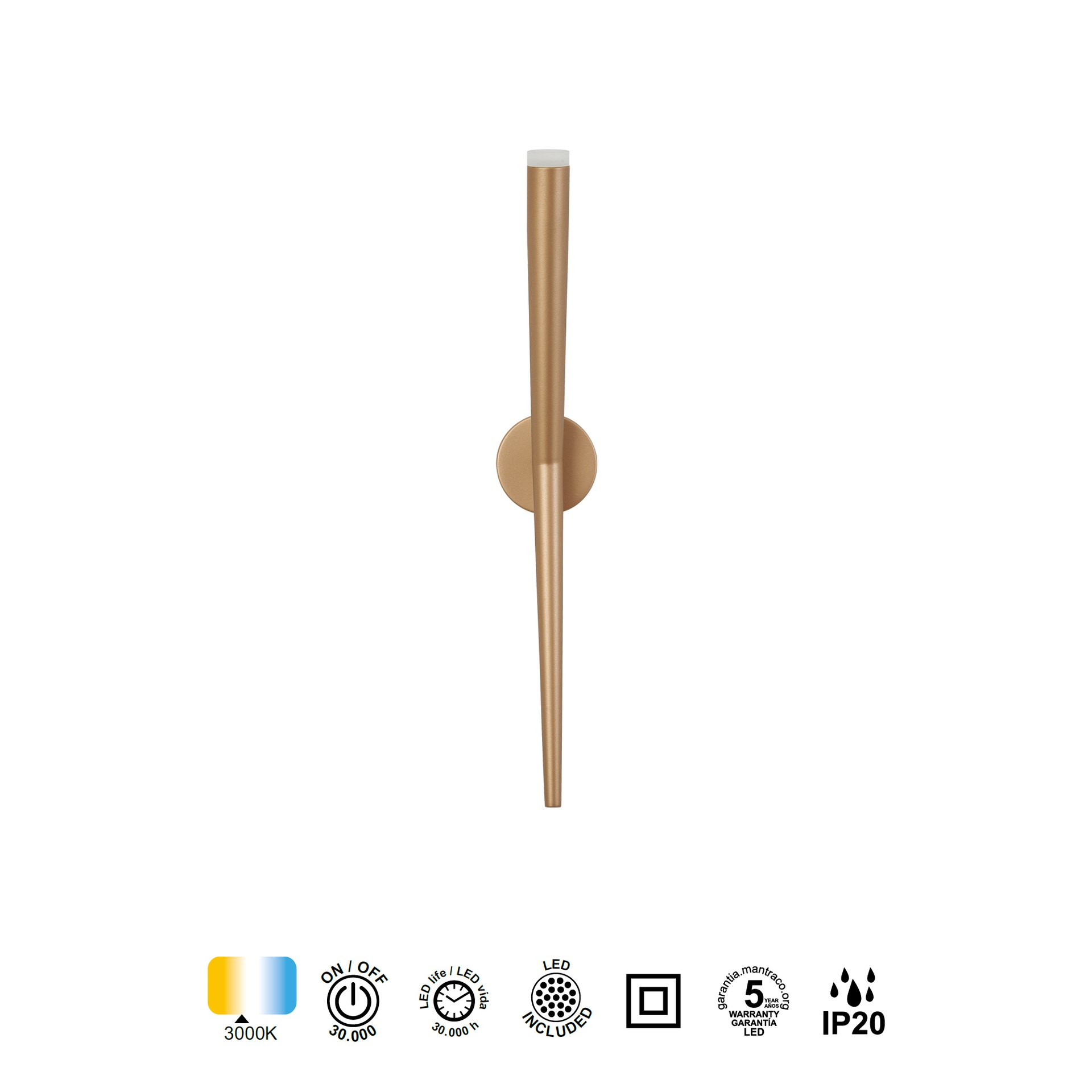 Boomerang · Luminaires muraux · Or