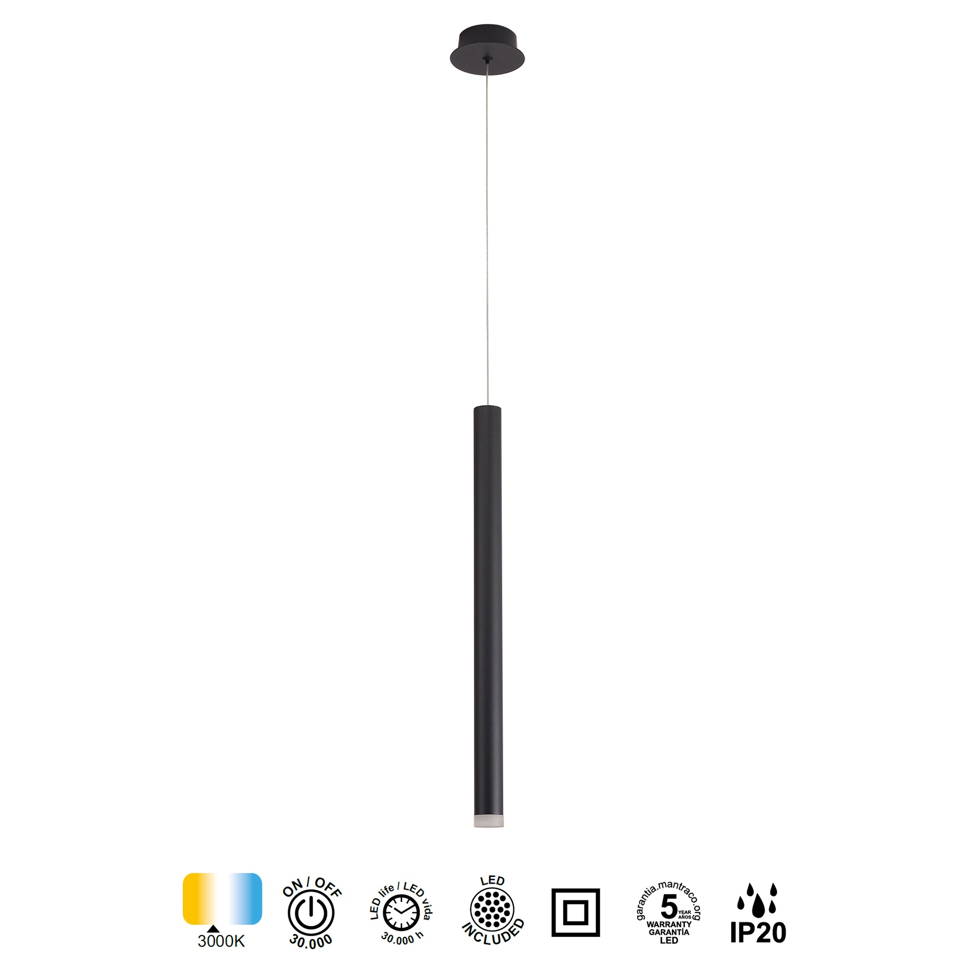 CALA * SUSPENSION 1L LED 6W - NOIR