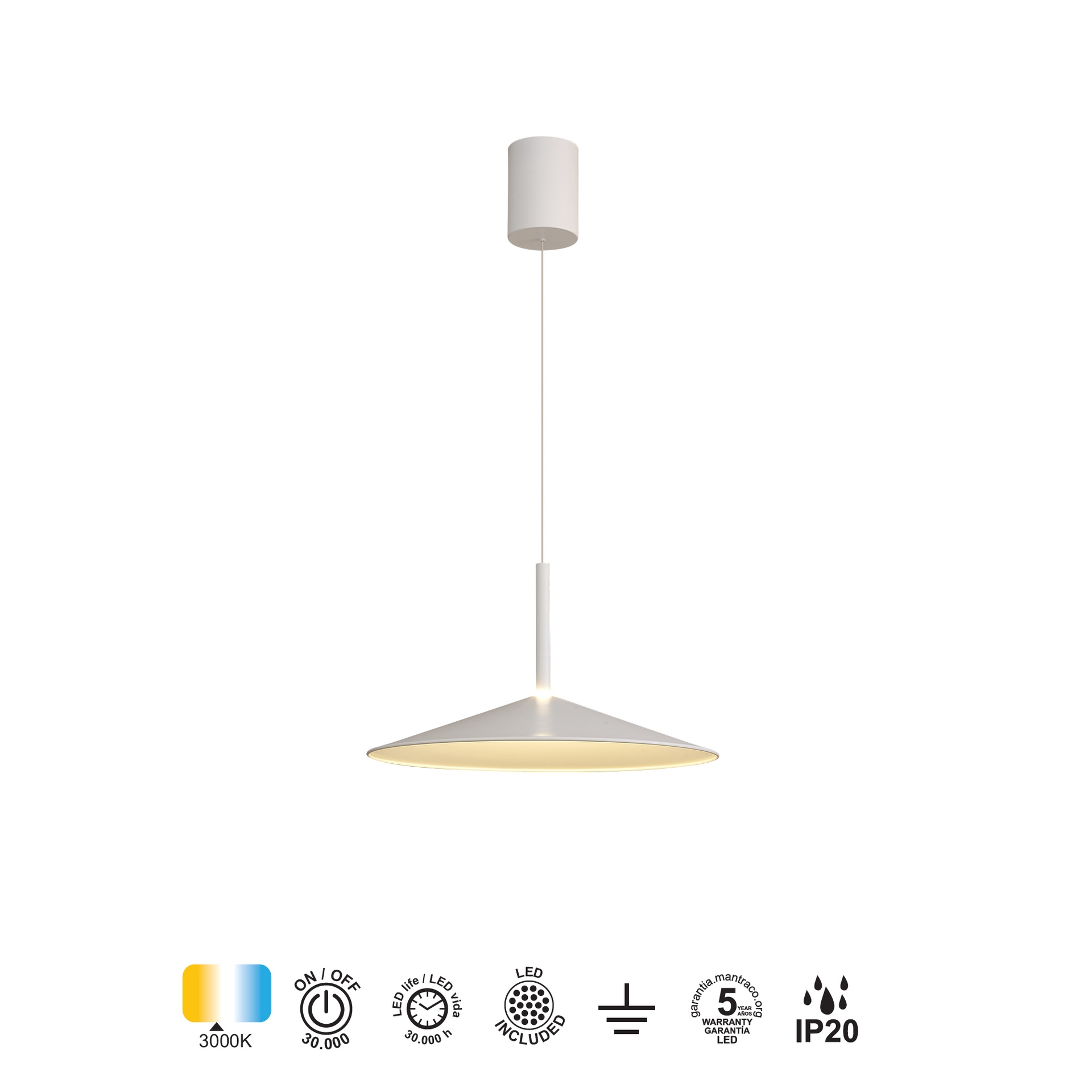 CALICE * SOSPESO GRANDE LED 1L - BIANCO