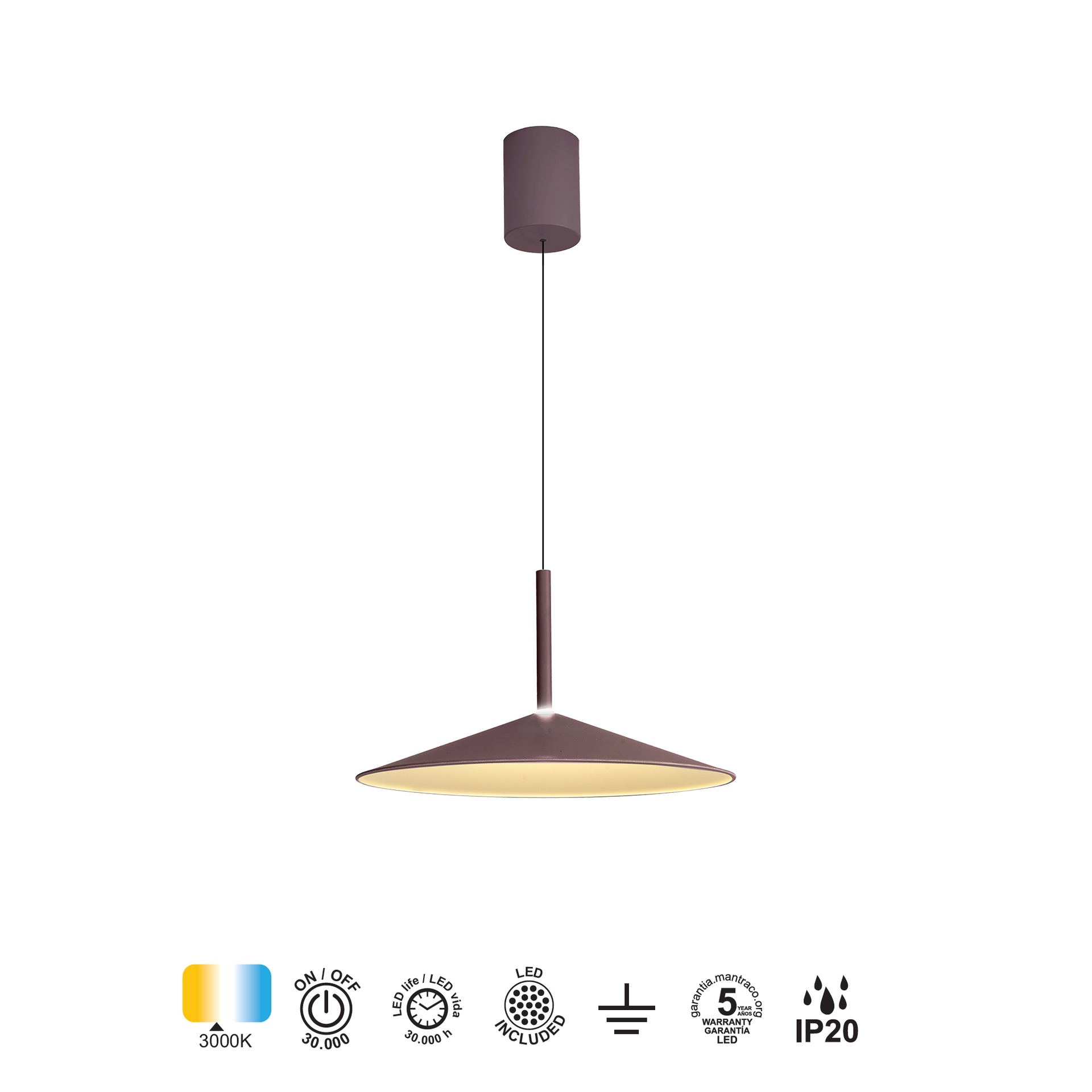 CALICE * SOSPESO GRANDE LED 1L - CAFFÉ