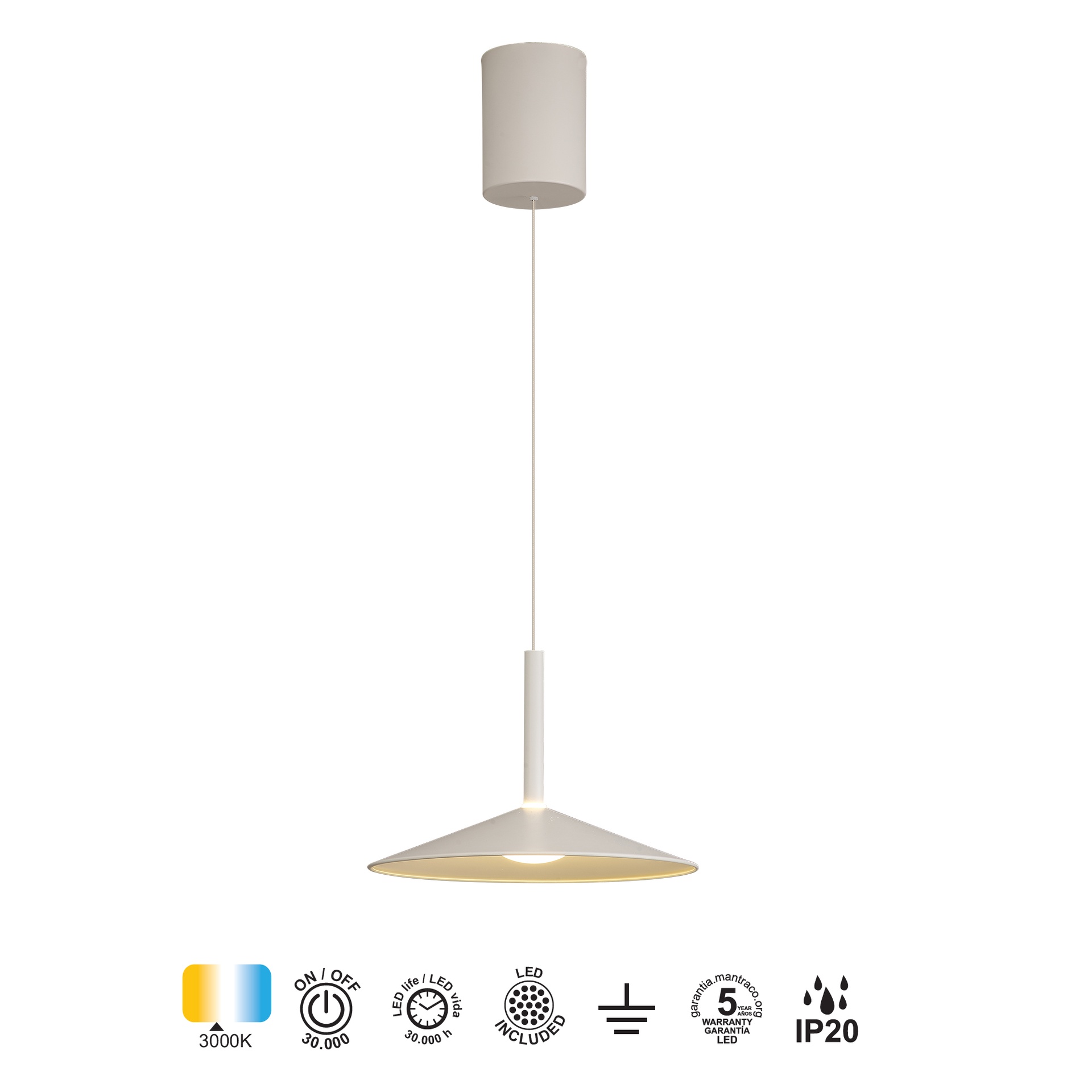 CALICE * SOSPESO PICCOLO LED 1L - BIANCO