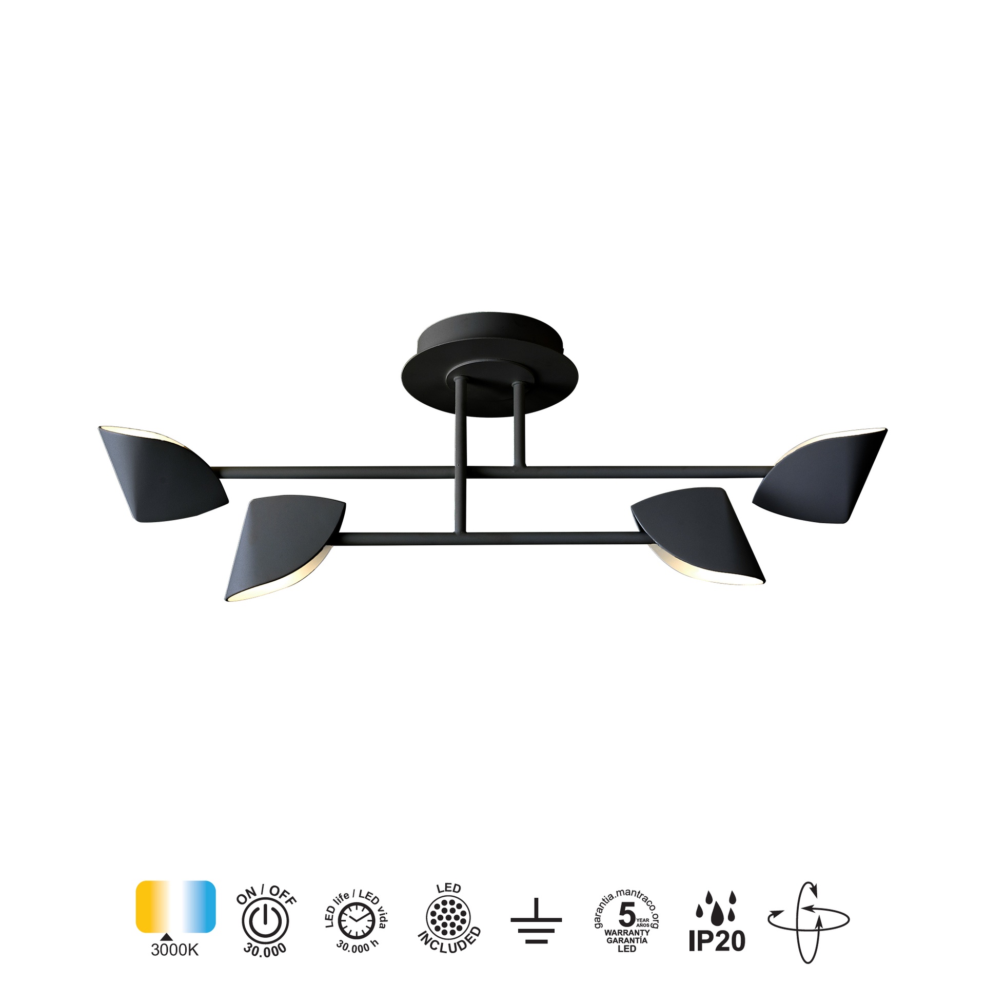 CAPUCCINA * SEMIPLAFONIERA LED PICCOLO 28W