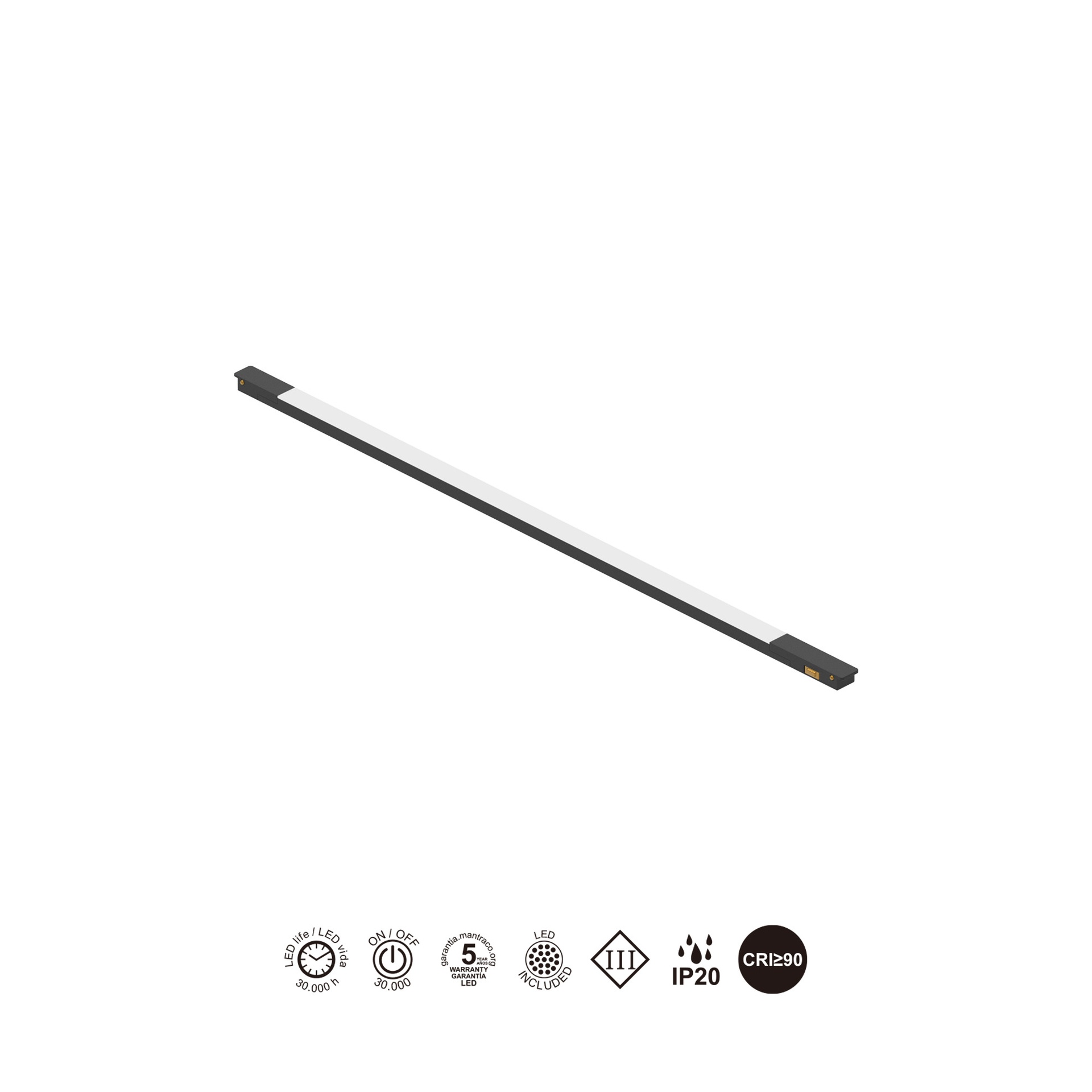 MAGNETO mini * LINEAL LED 6W 110º BLACK