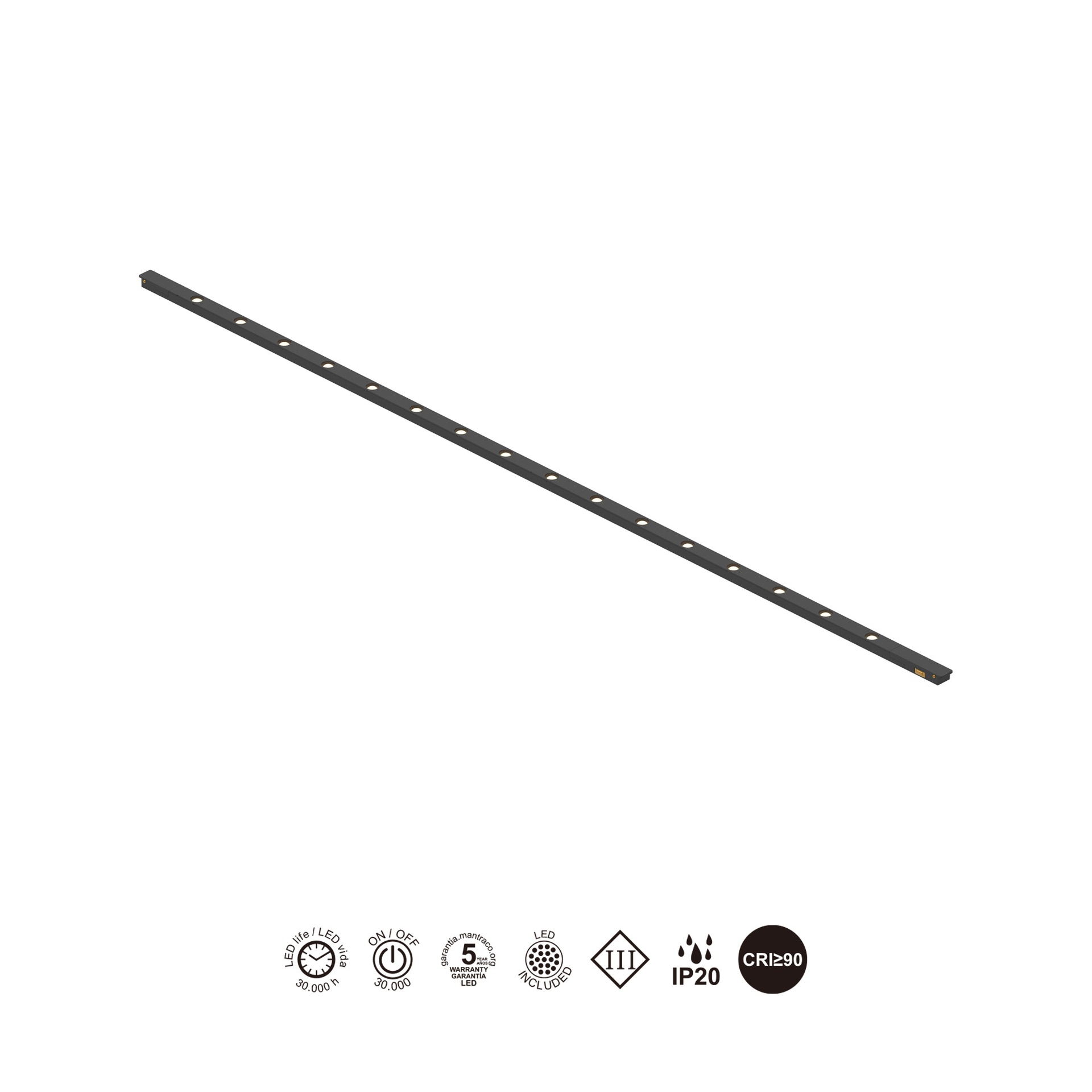 MAGNETO mini * LINEAL LED 12W 36º NERO