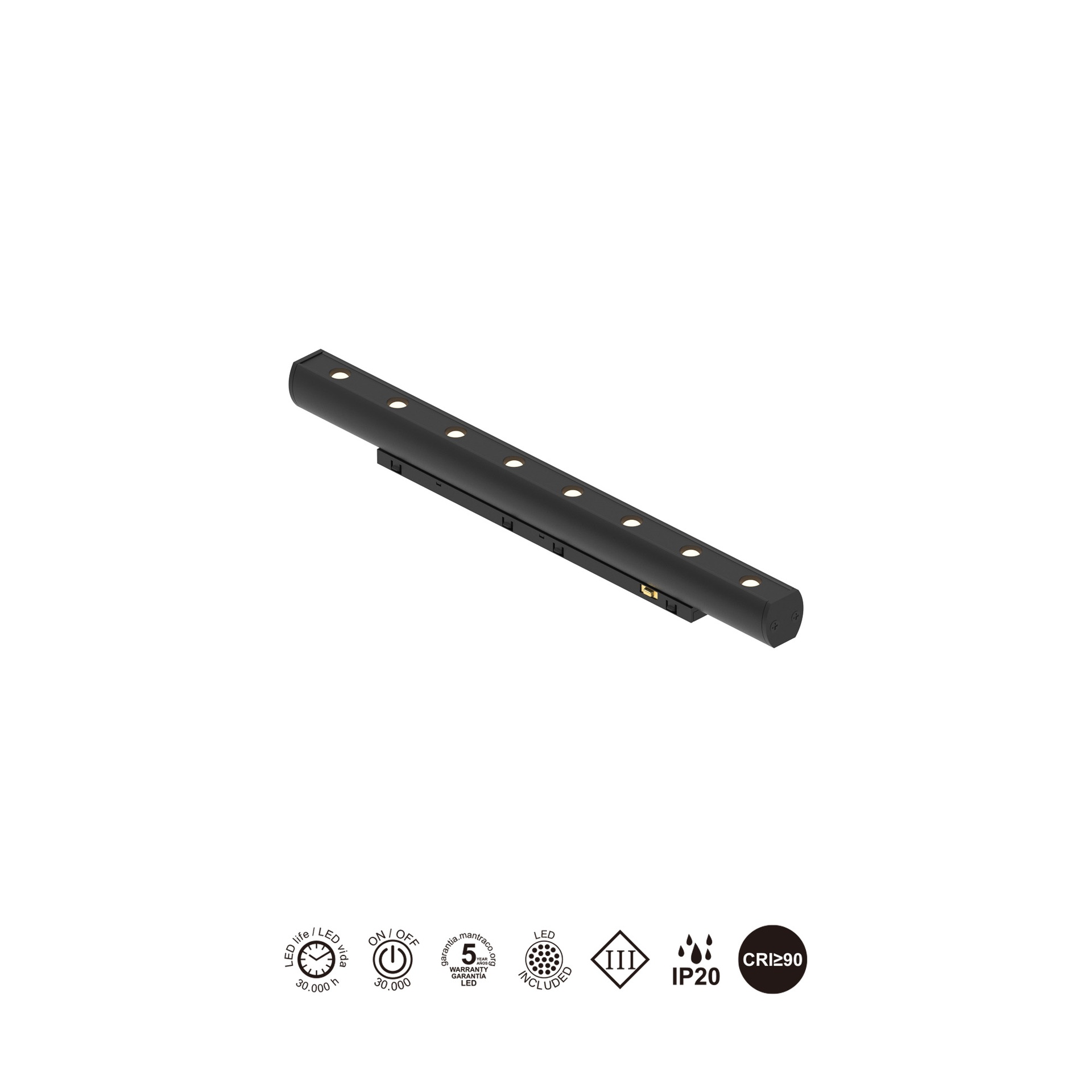 MAGNETO mini * LINEAL 360º LED 6W 36º NOIR
