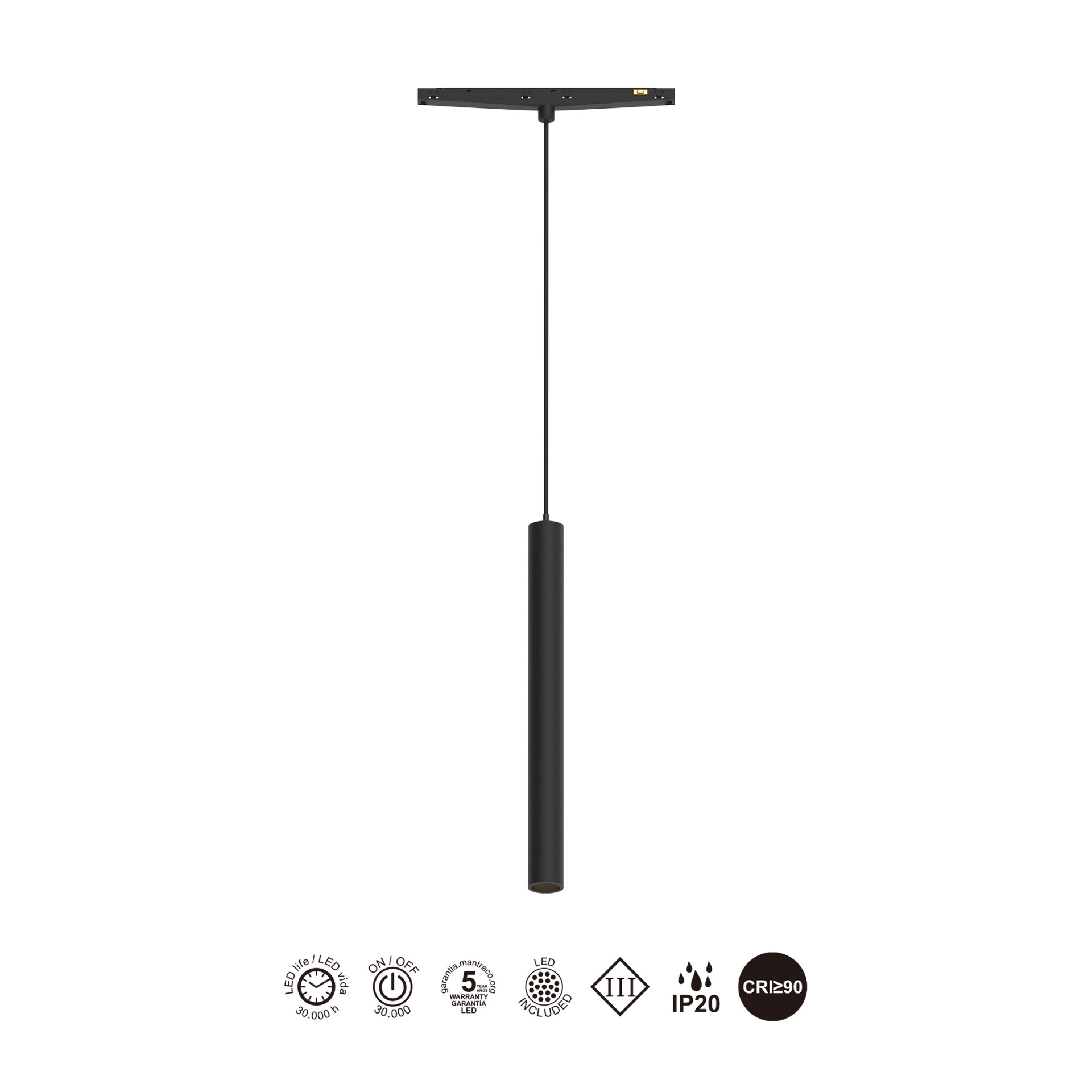 MAGNETO mini * COLGANTE LED 5W 24º NEGRO