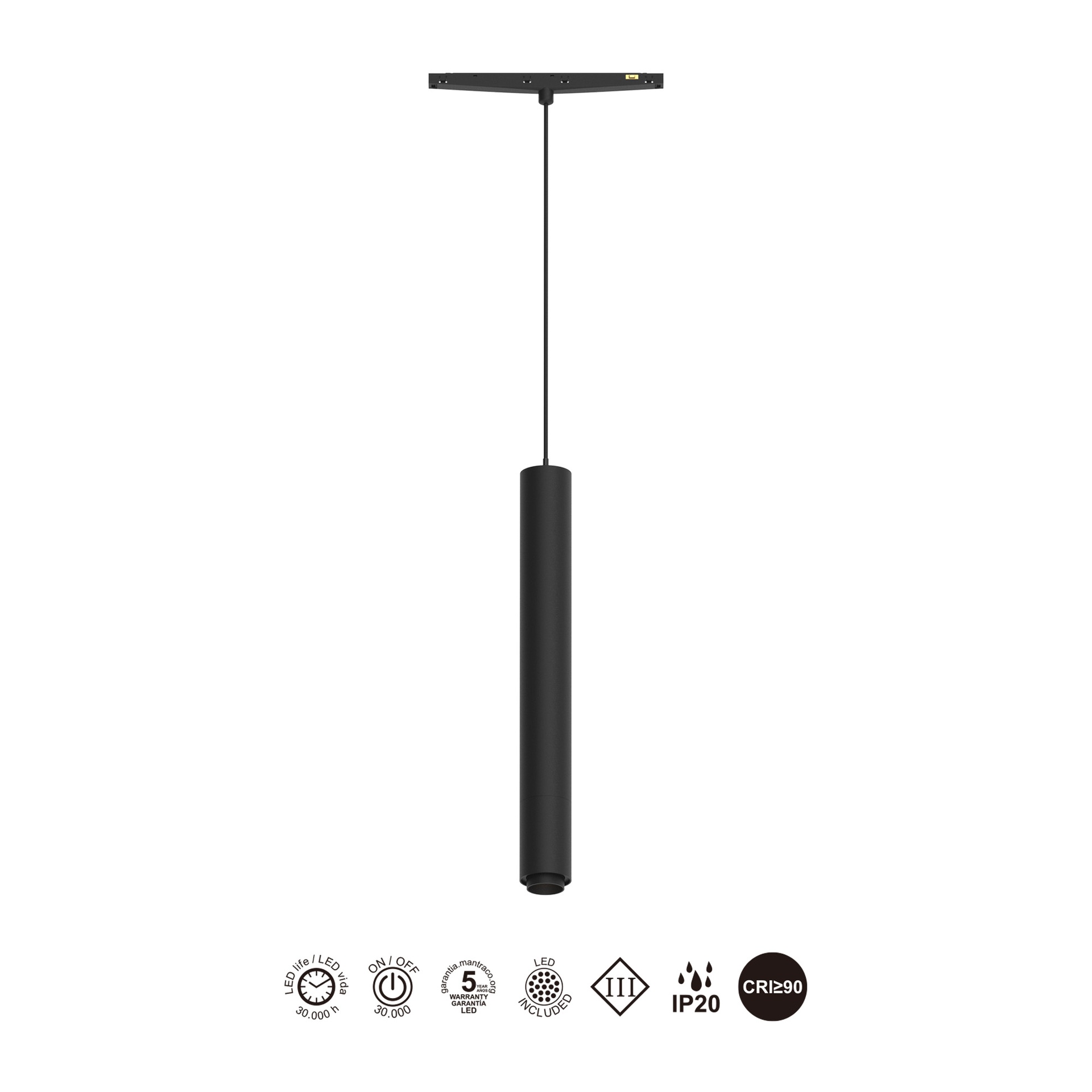 MAGNETO mini * PENDANT LED ZOOM 7W NERO